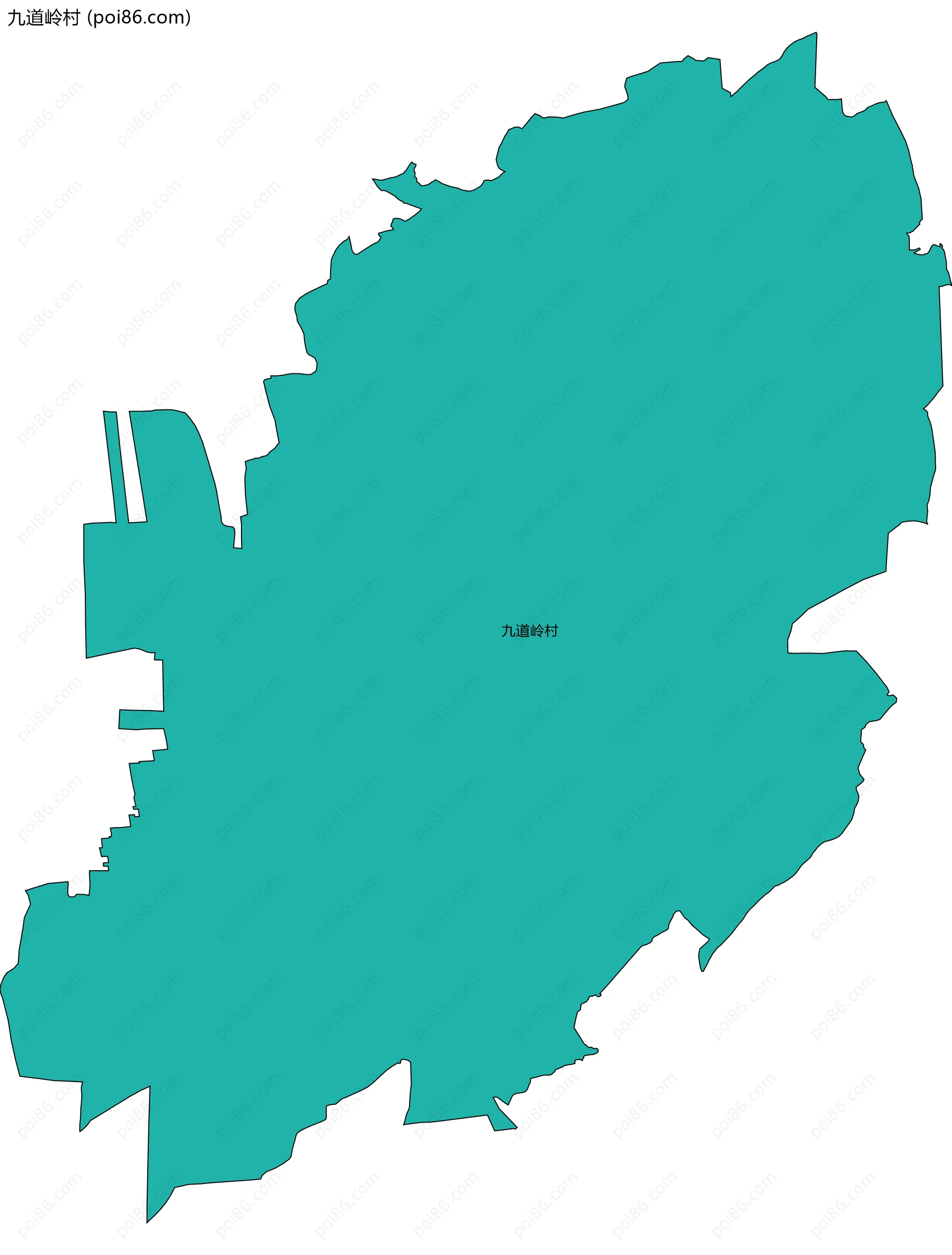 九道岭村边界地图