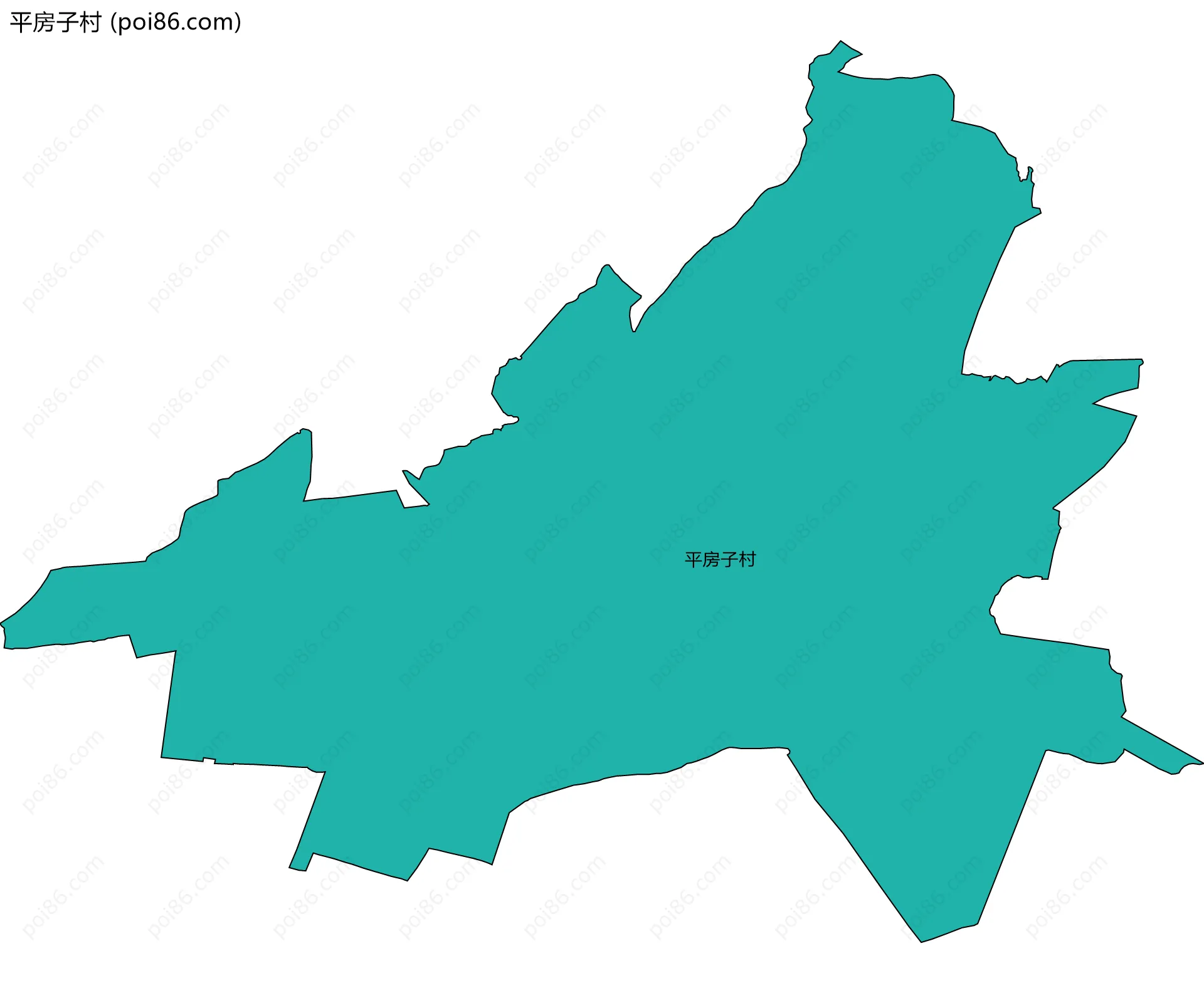 平房子村边界地图