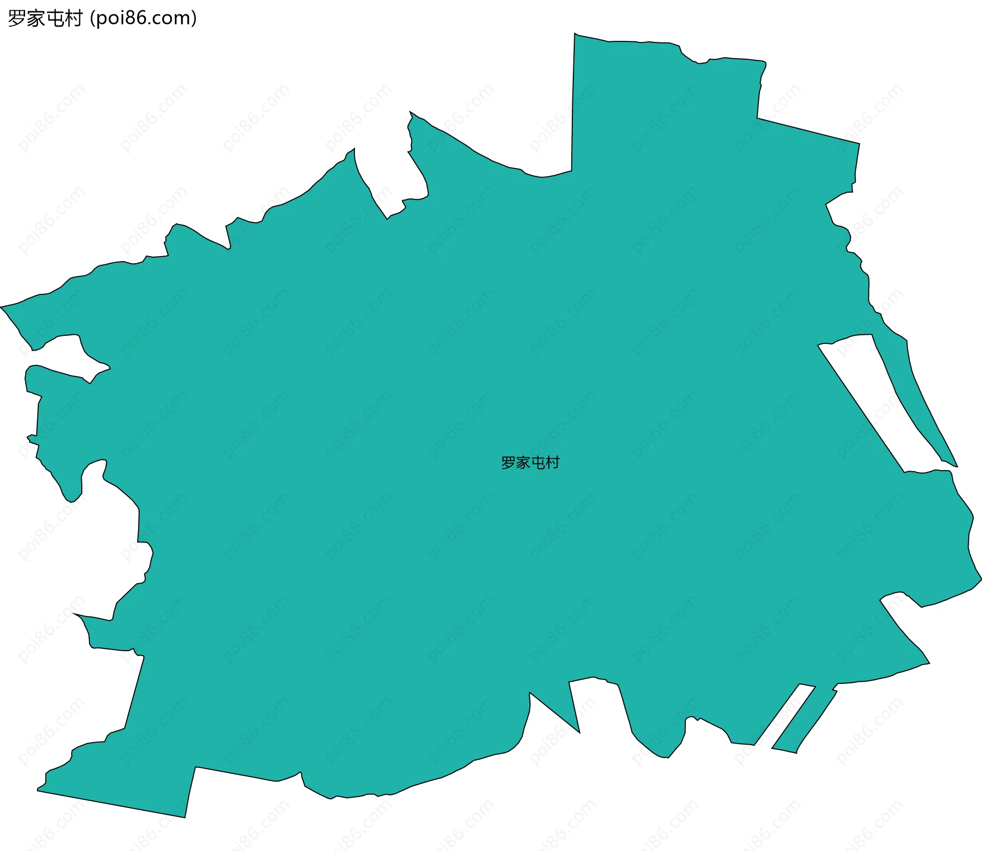 罗家屯村边界地图