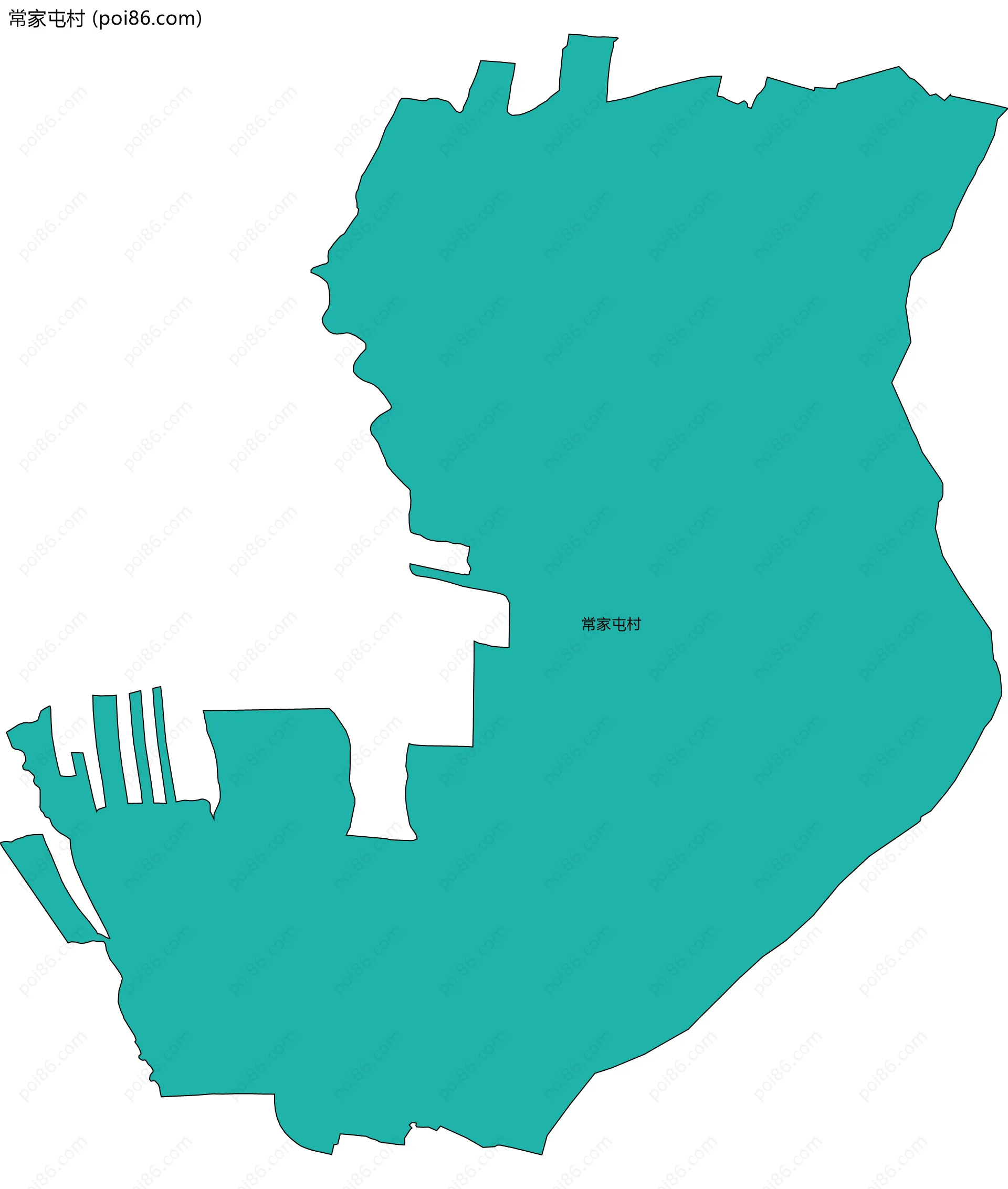 常家屯村边界地图