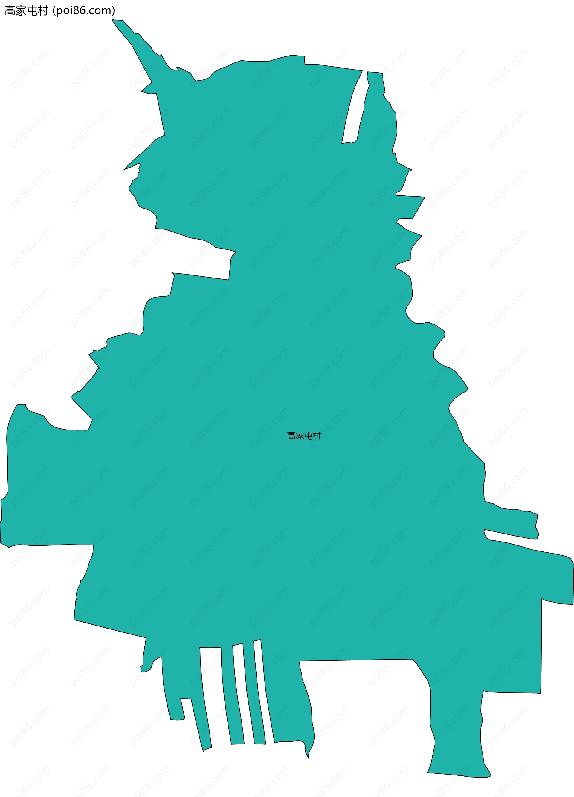 高家屯村边界地图