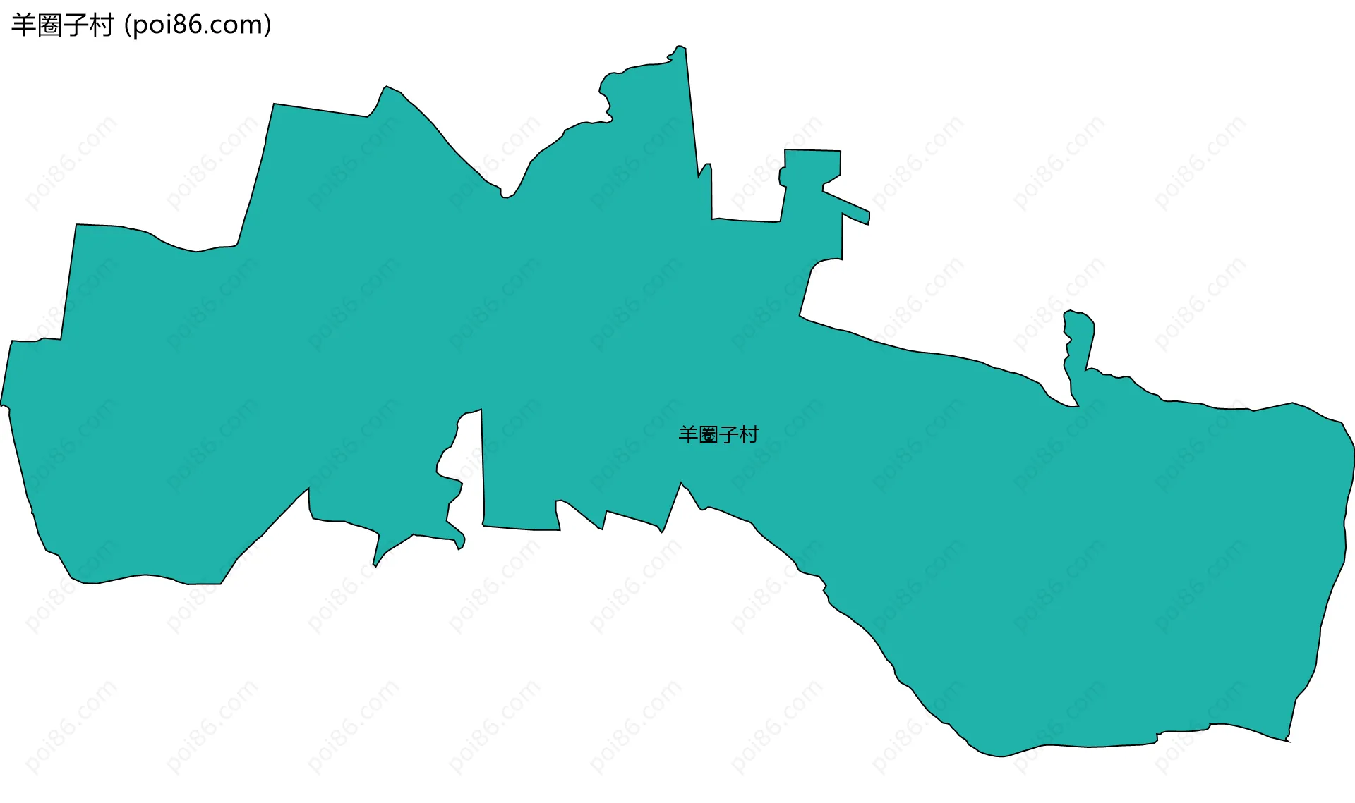 羊圈子村边界地图