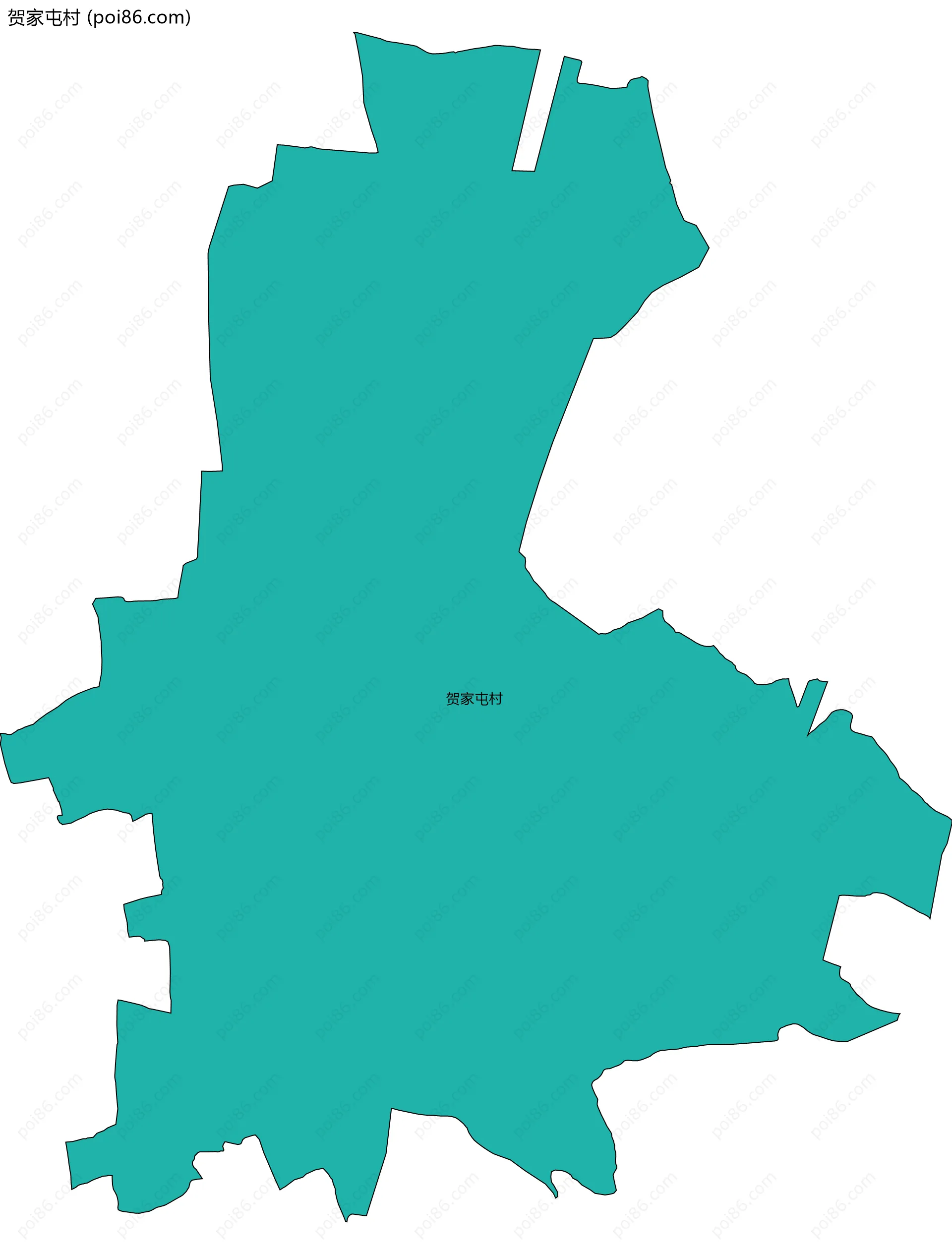 贺家屯村边界地图