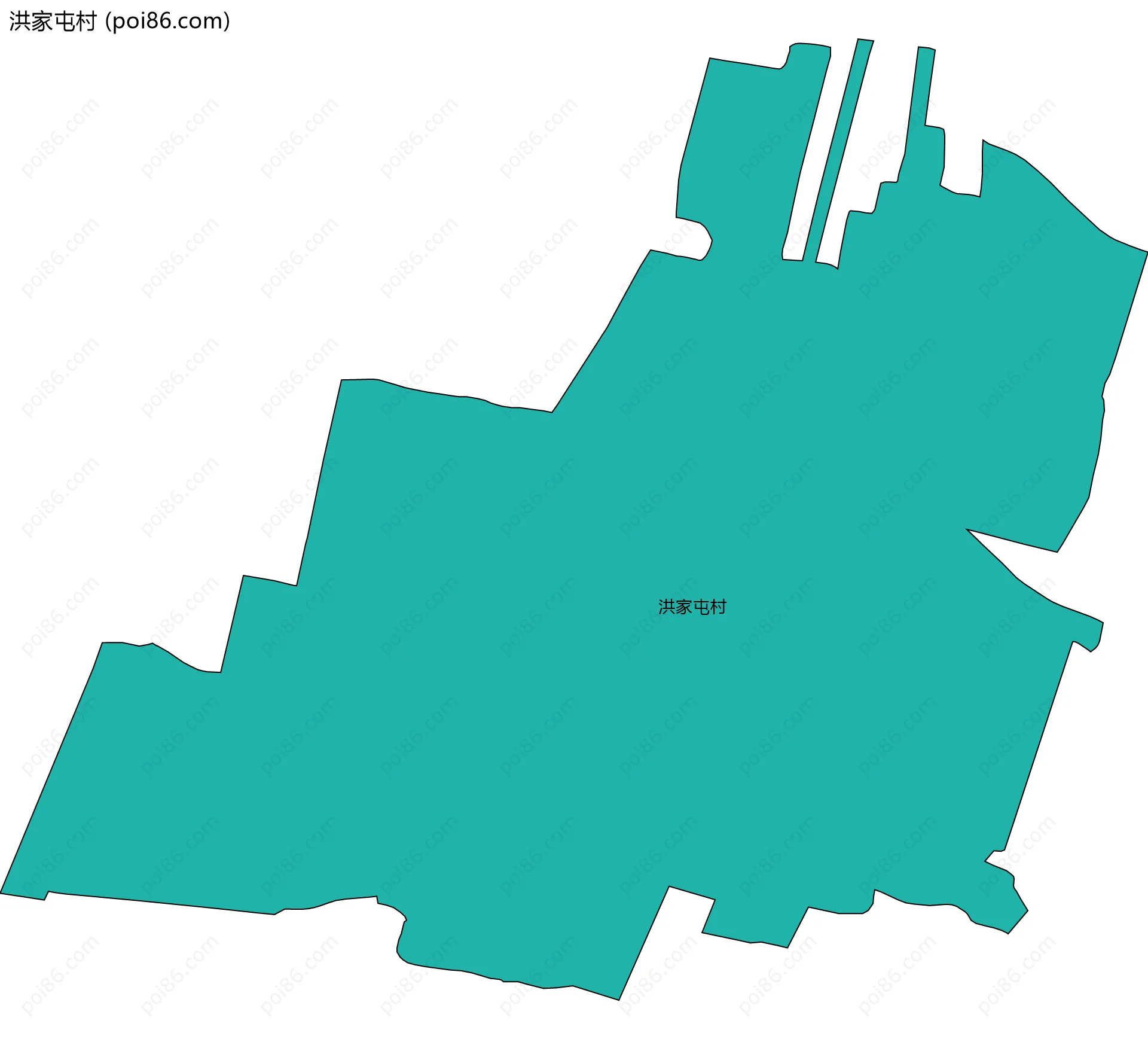 洪家屯村边界地图