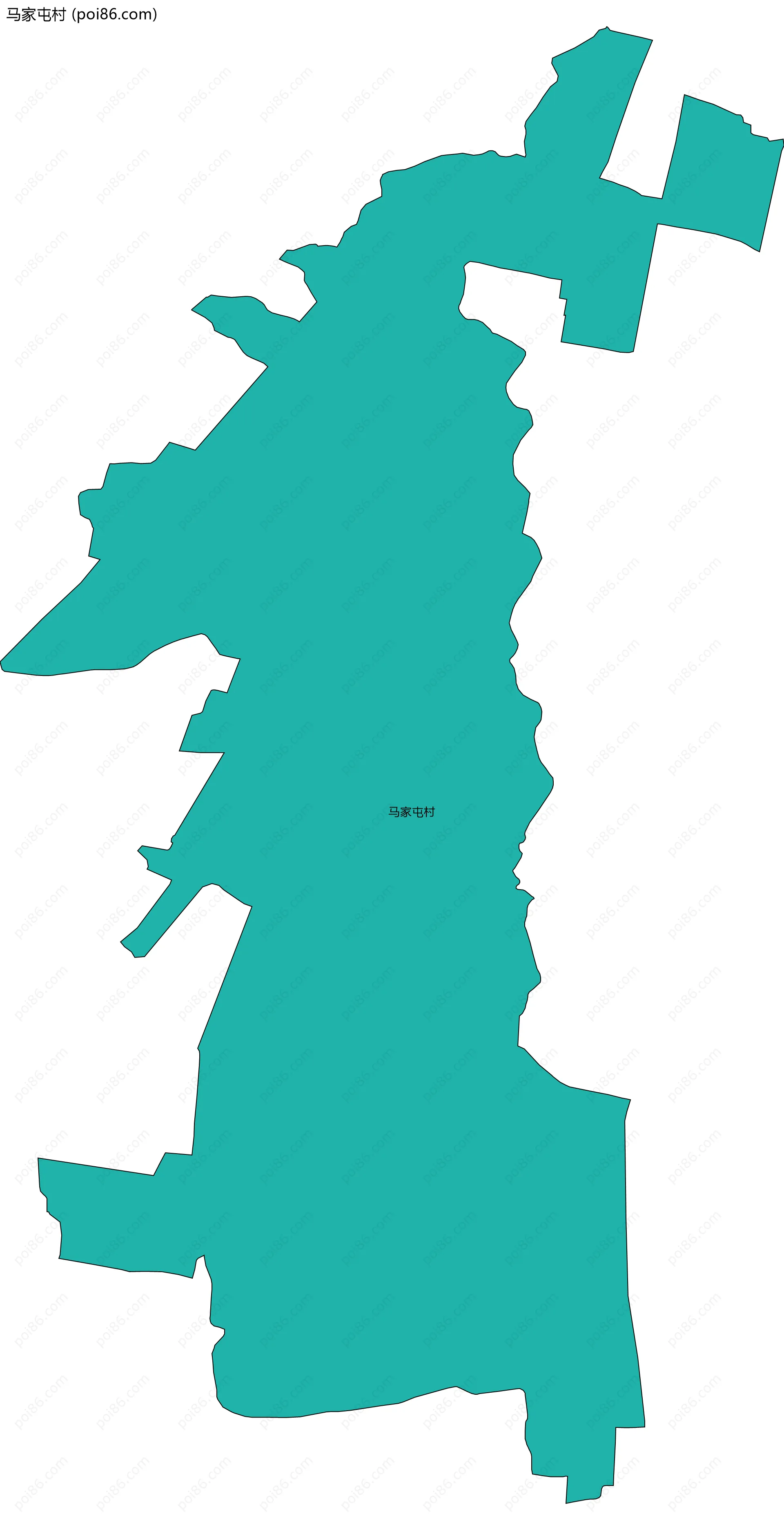 马家屯村边界地图