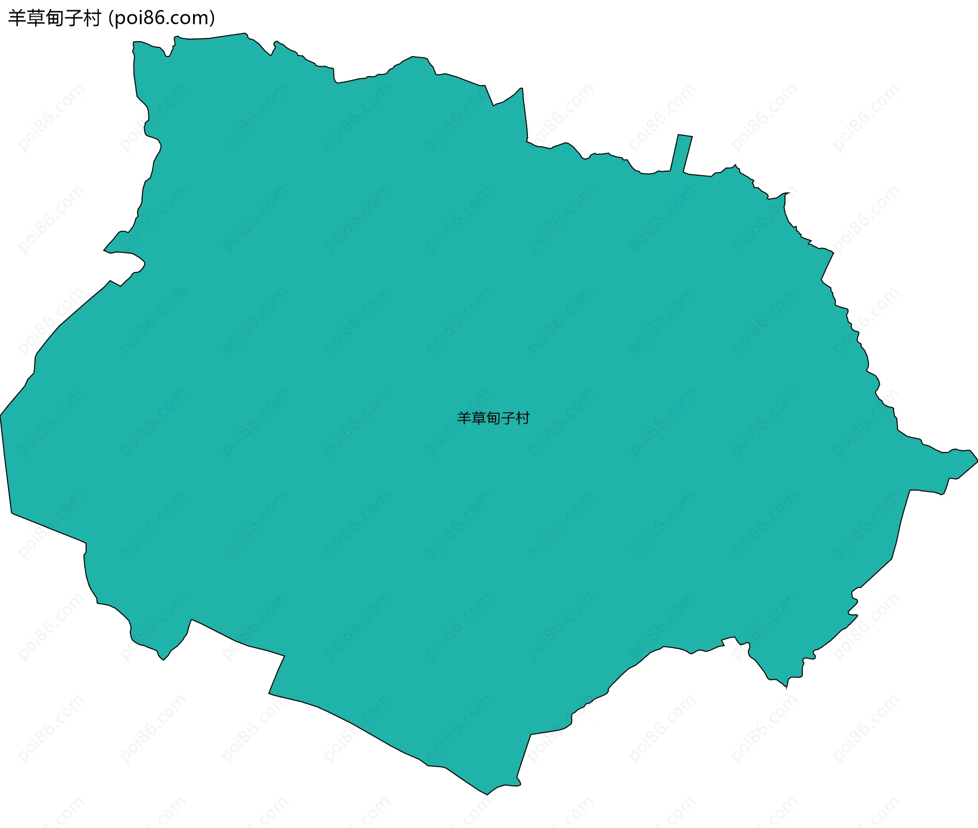 羊草甸子村边界地图