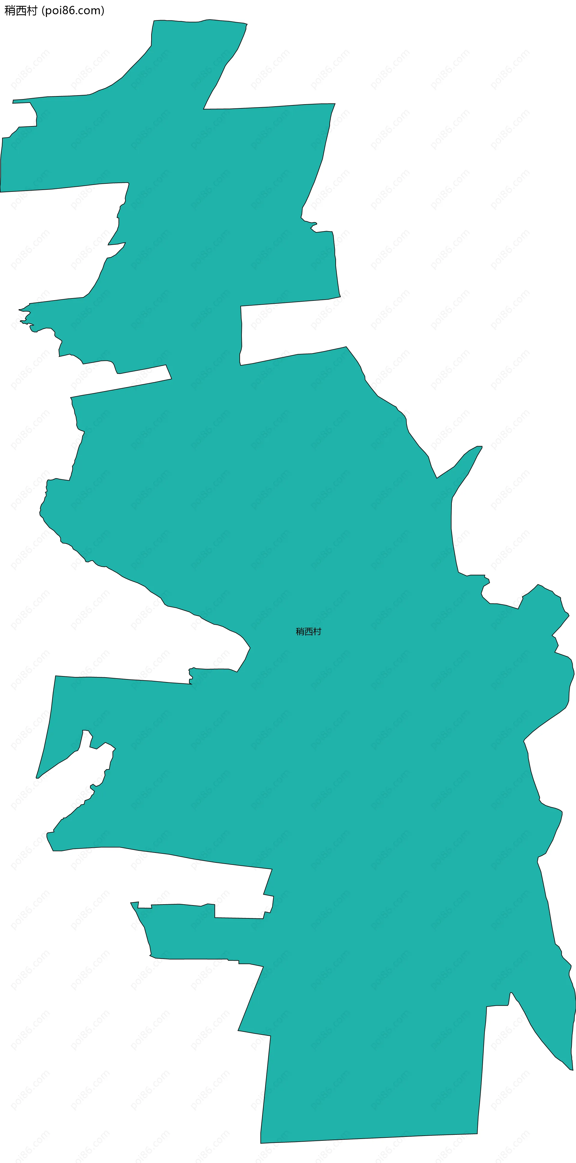 稍西村边界地图