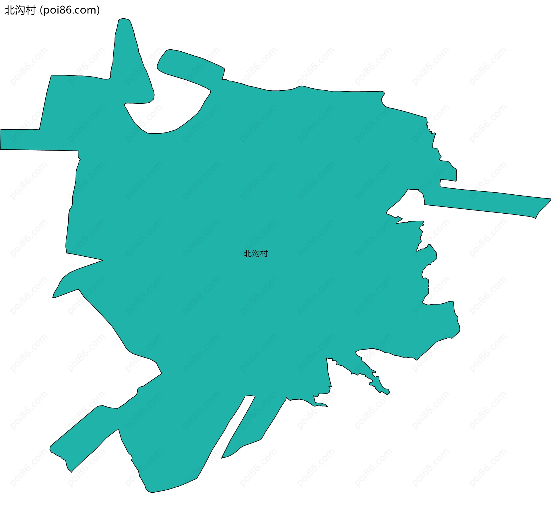 北沟村边界地图