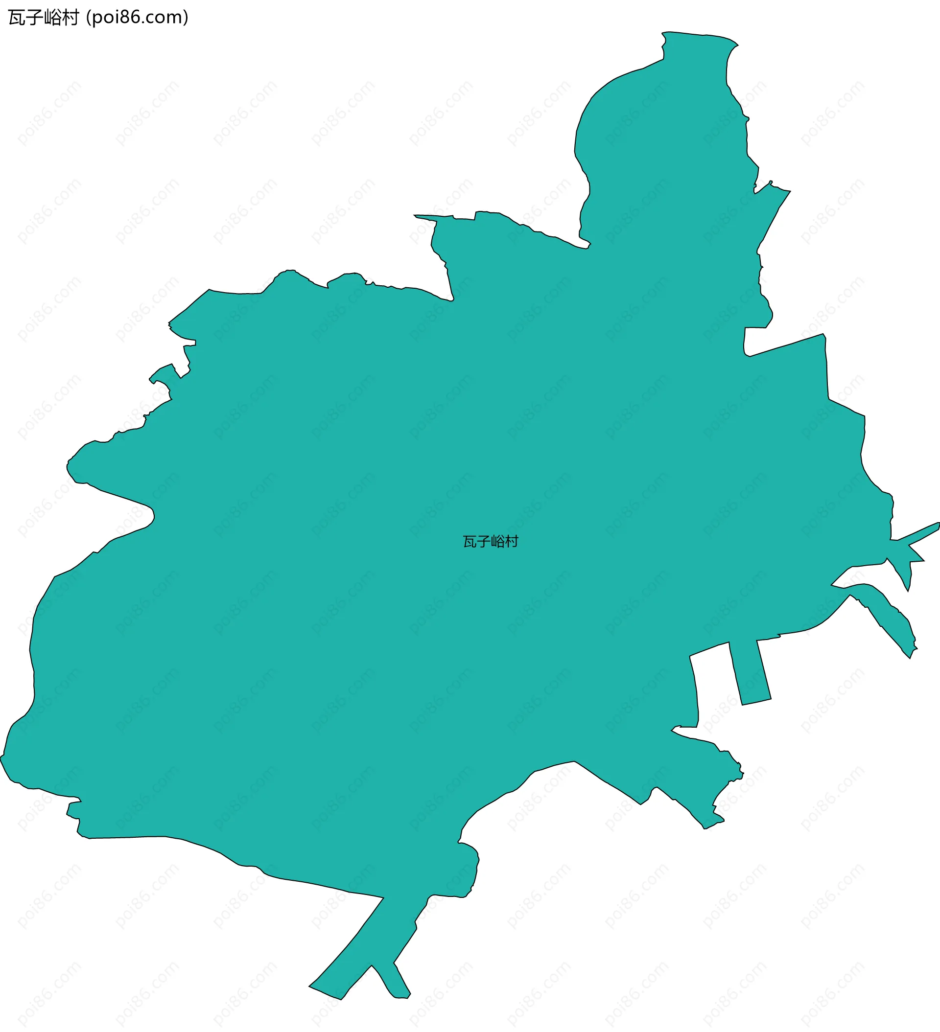 瓦子峪村边界地图