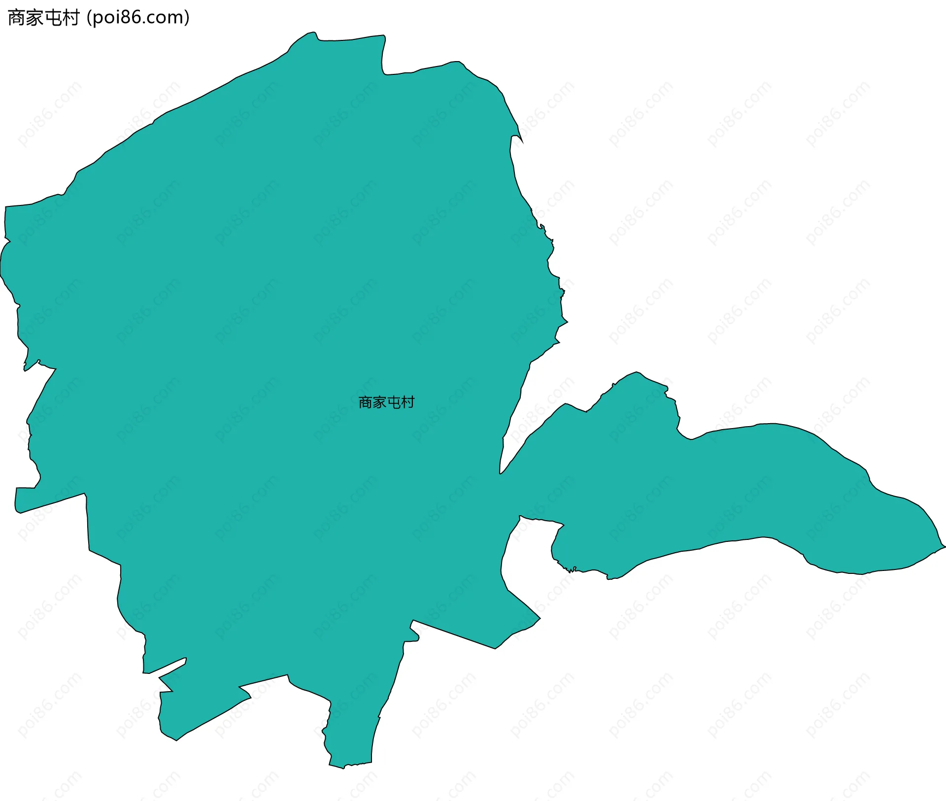商家屯村边界地图
