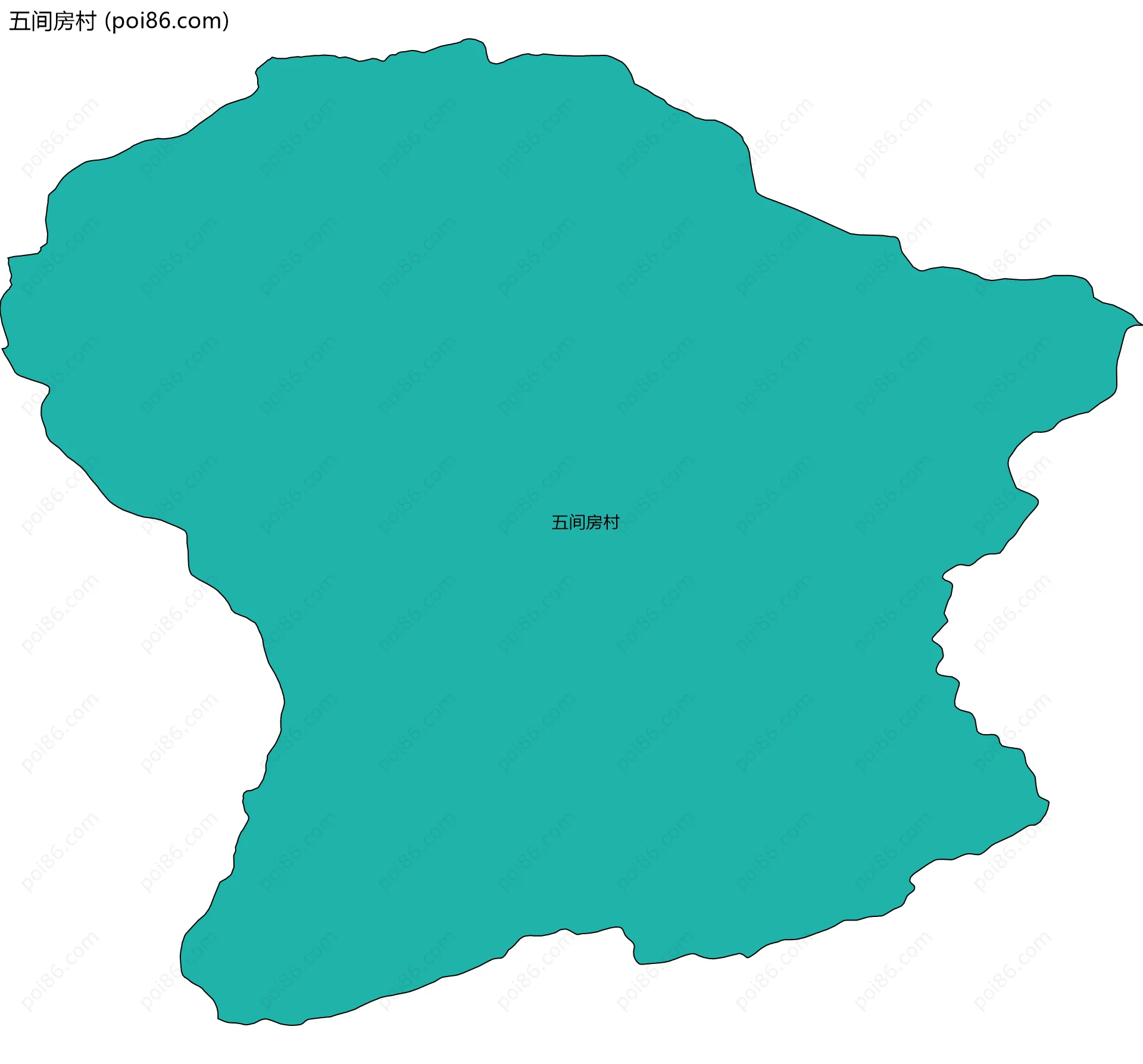 五间房村边界地图