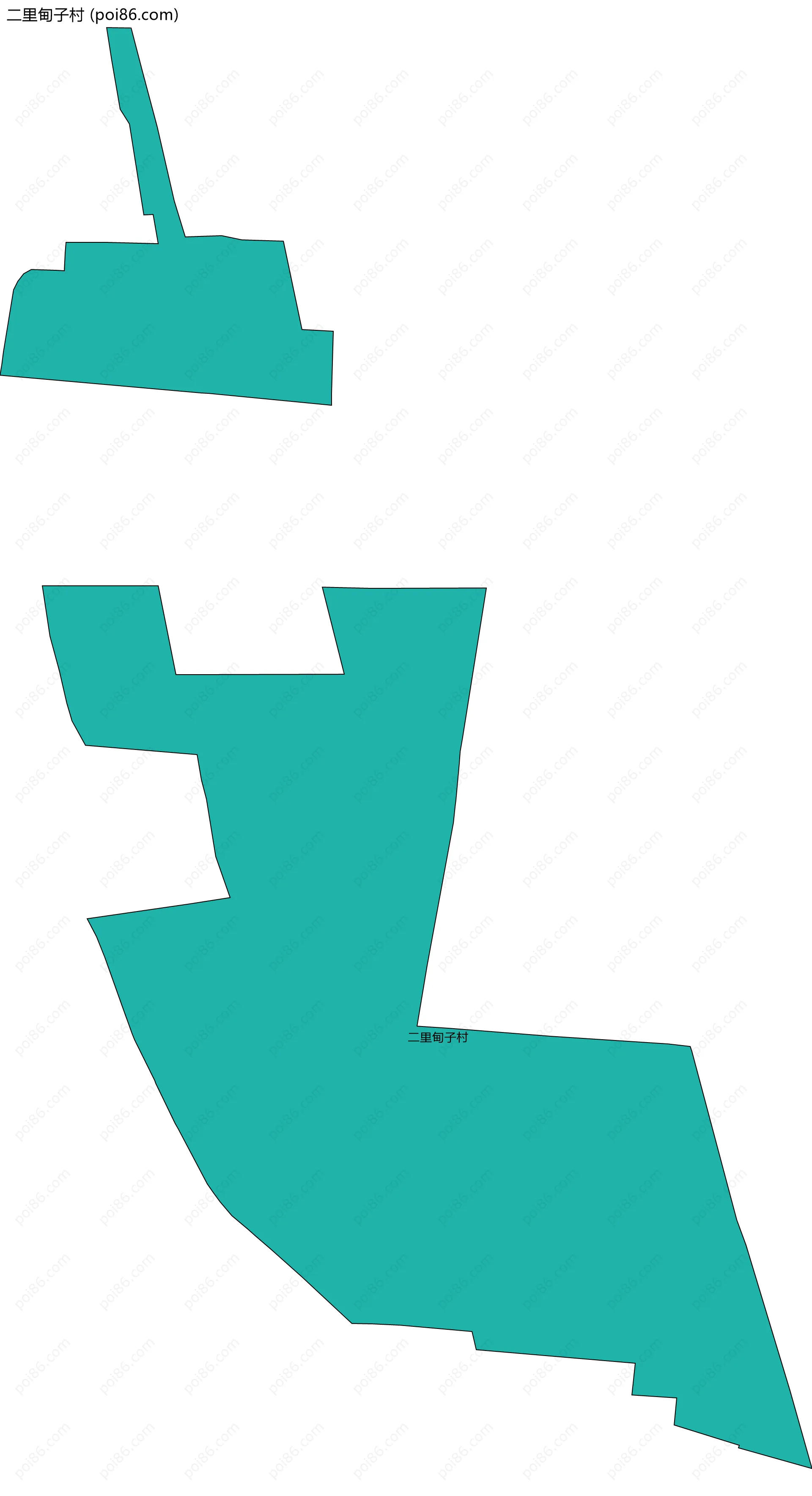 二里甸子村边界地图