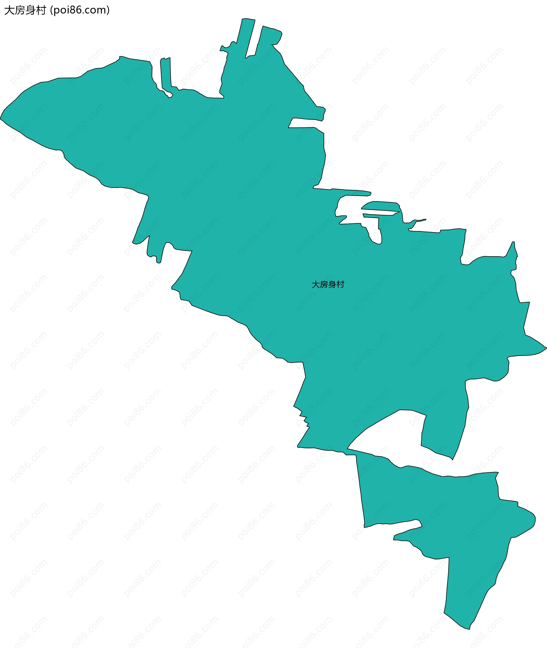 大房身村边界地图