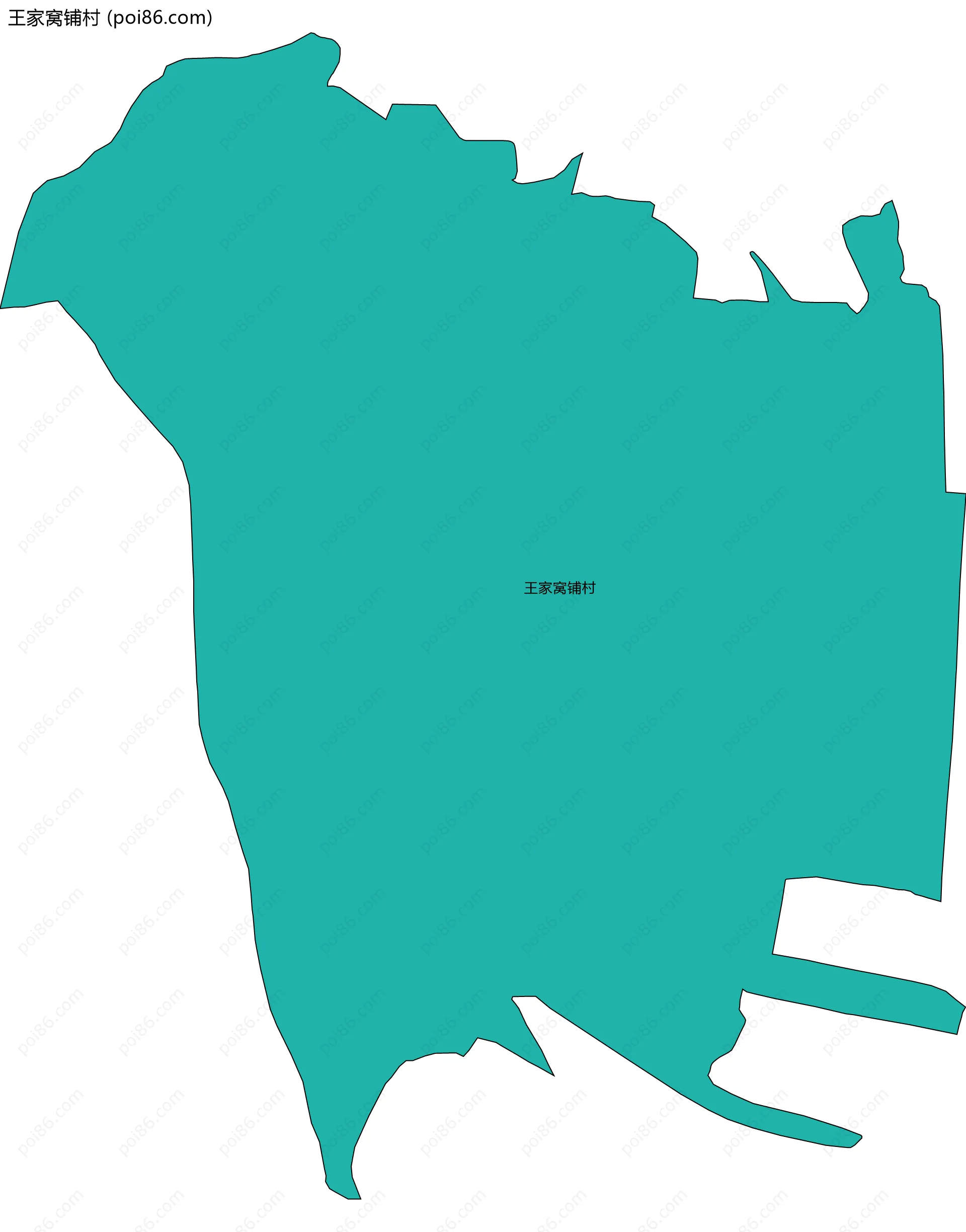 王家窝铺村边界地图