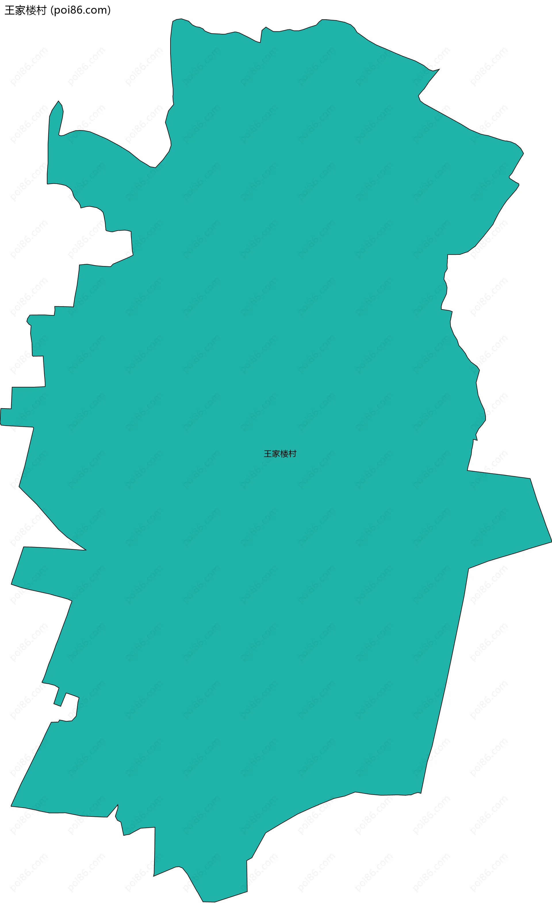 王家楼村边界地图