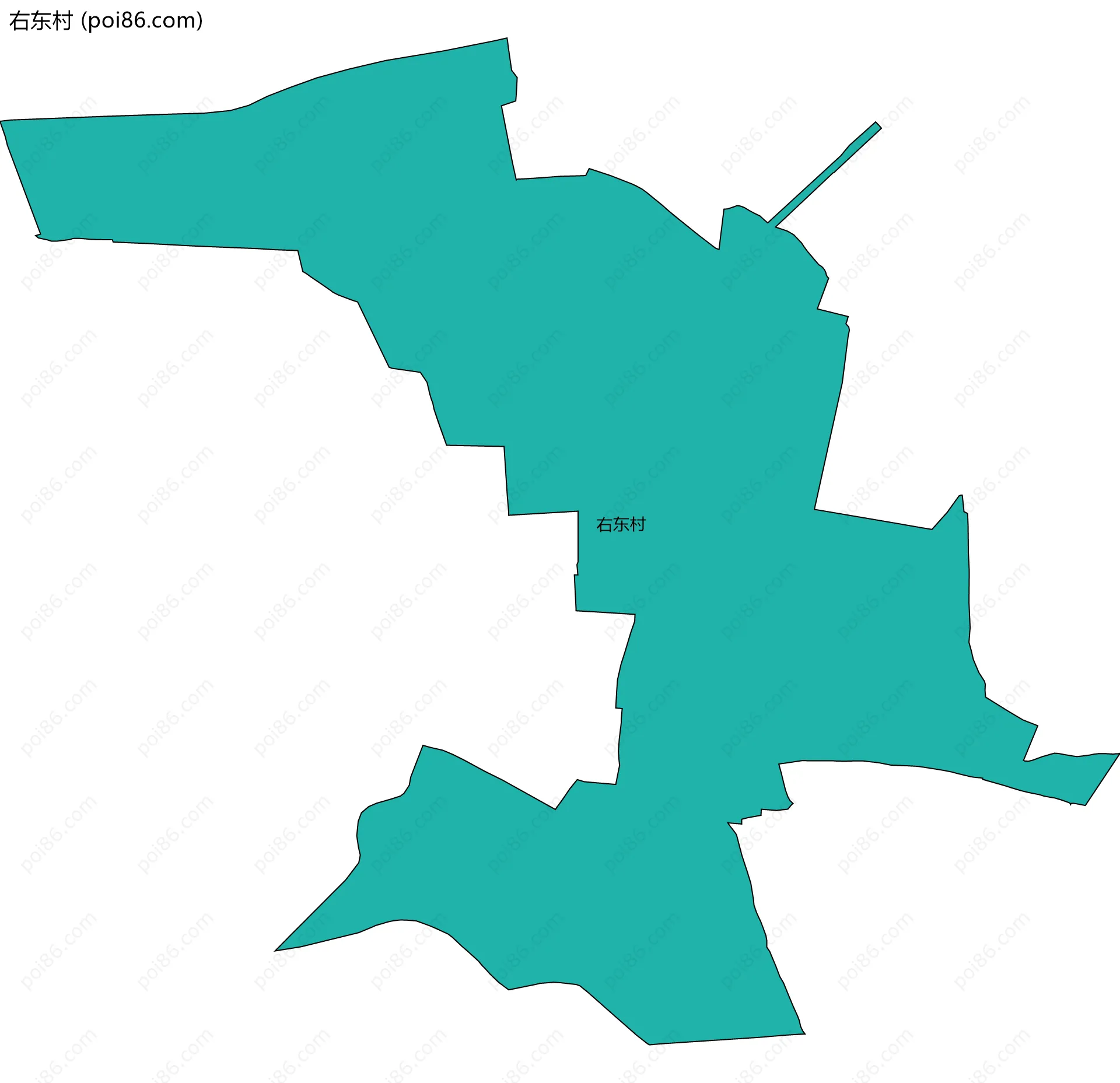 右东村边界地图