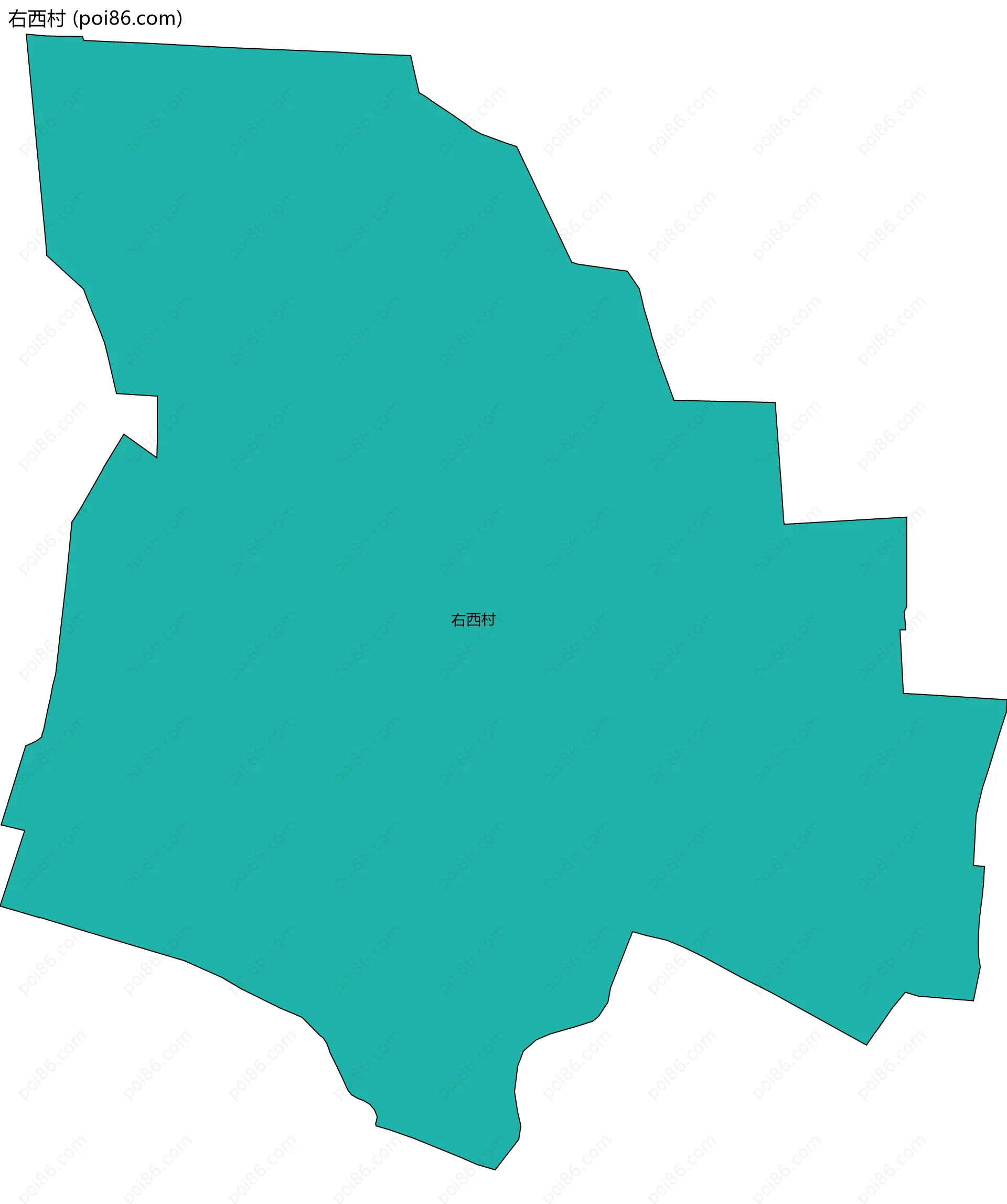 右西村边界地图