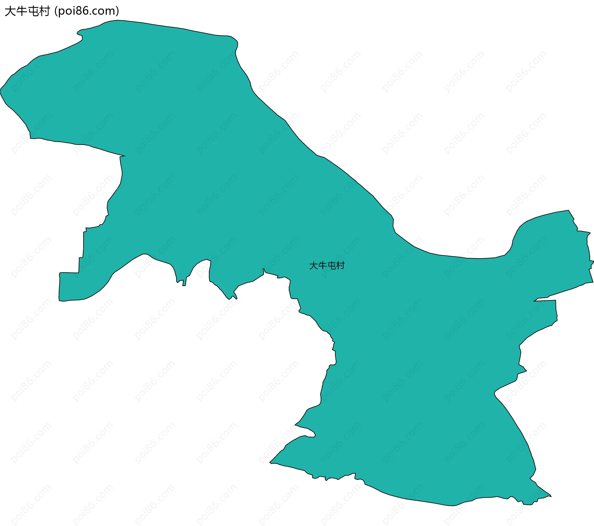大牛屯村边界地图