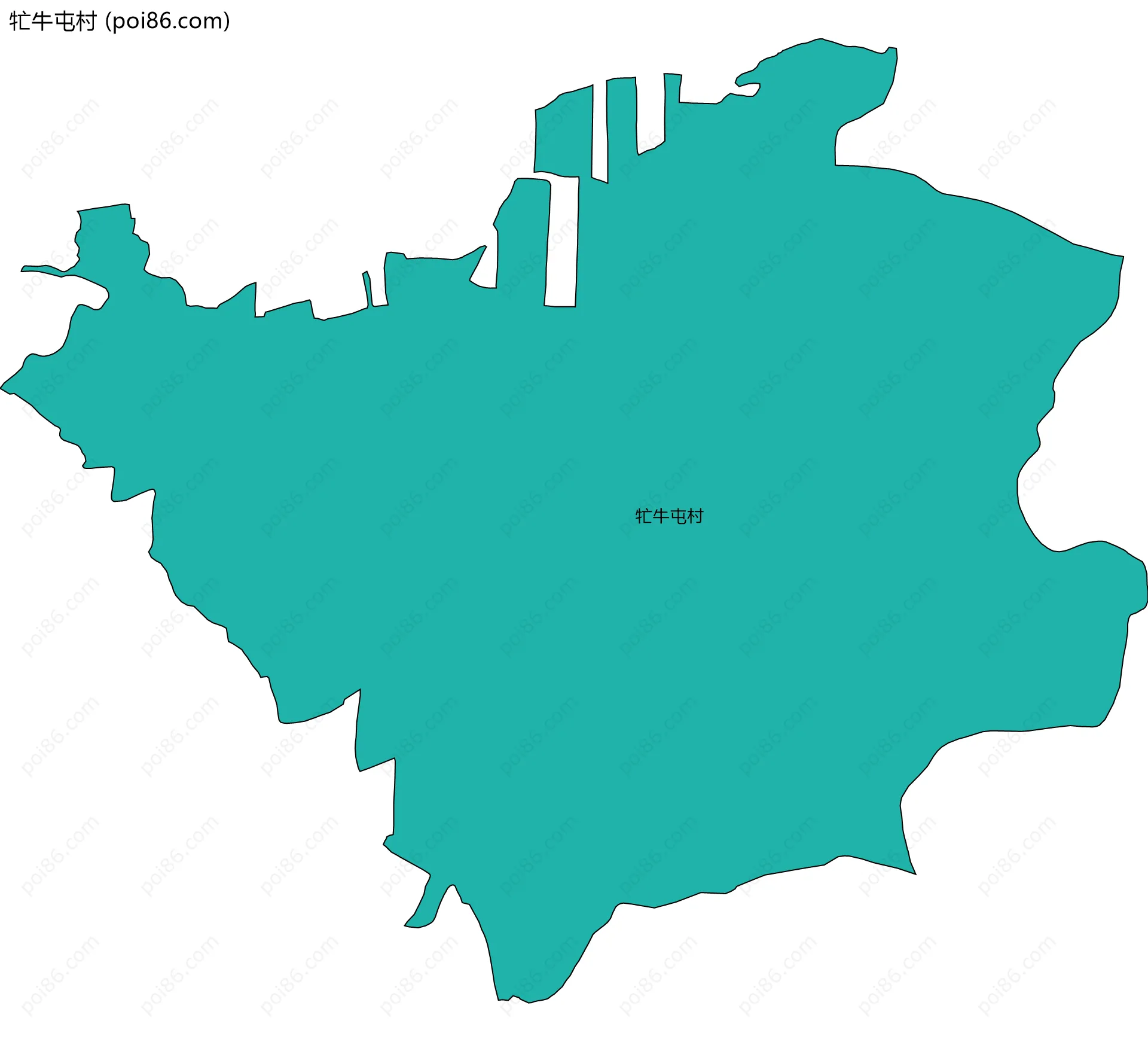 牤牛屯村边界地图