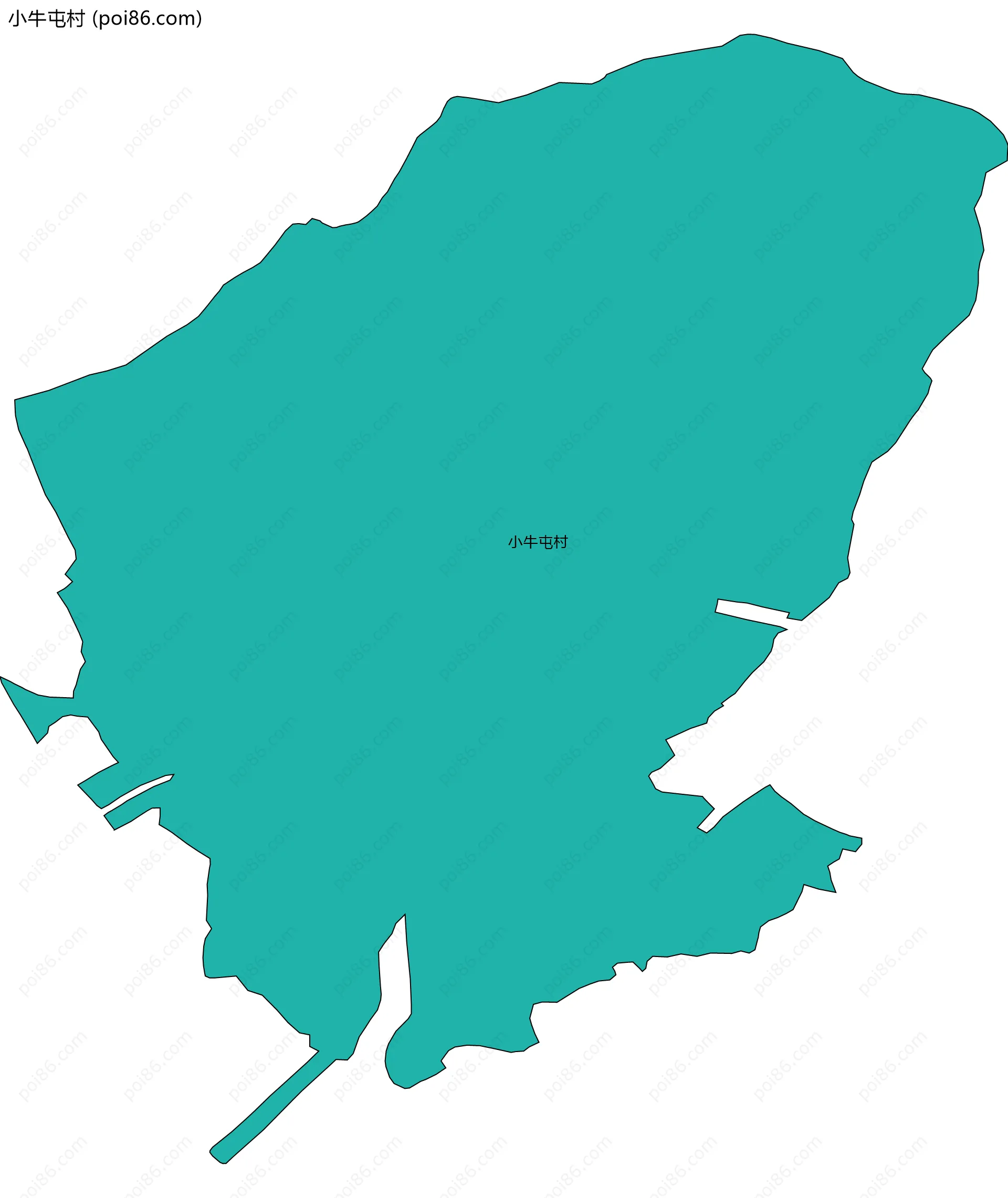 小牛屯村边界地图