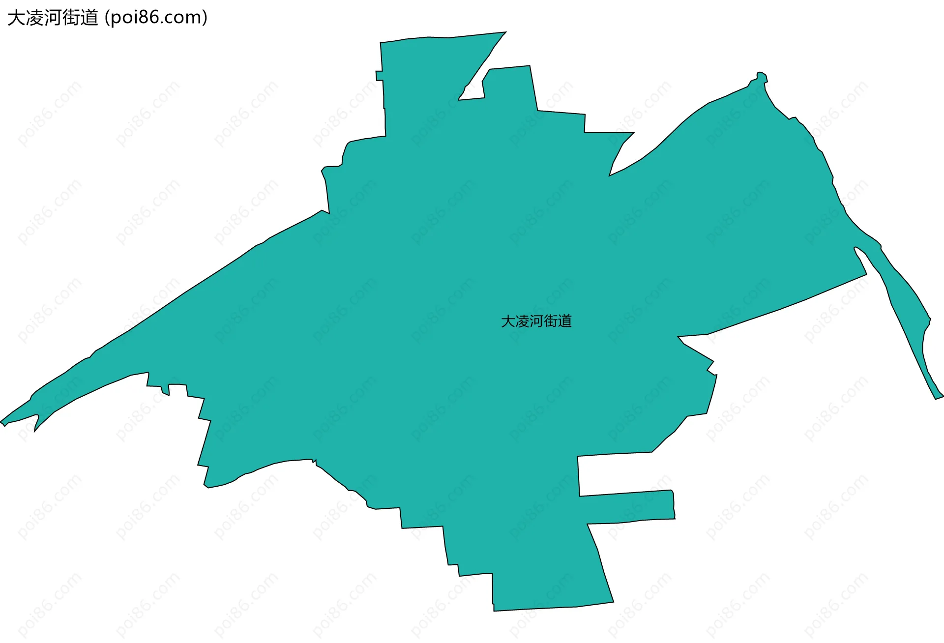 大凌河街道边界地图