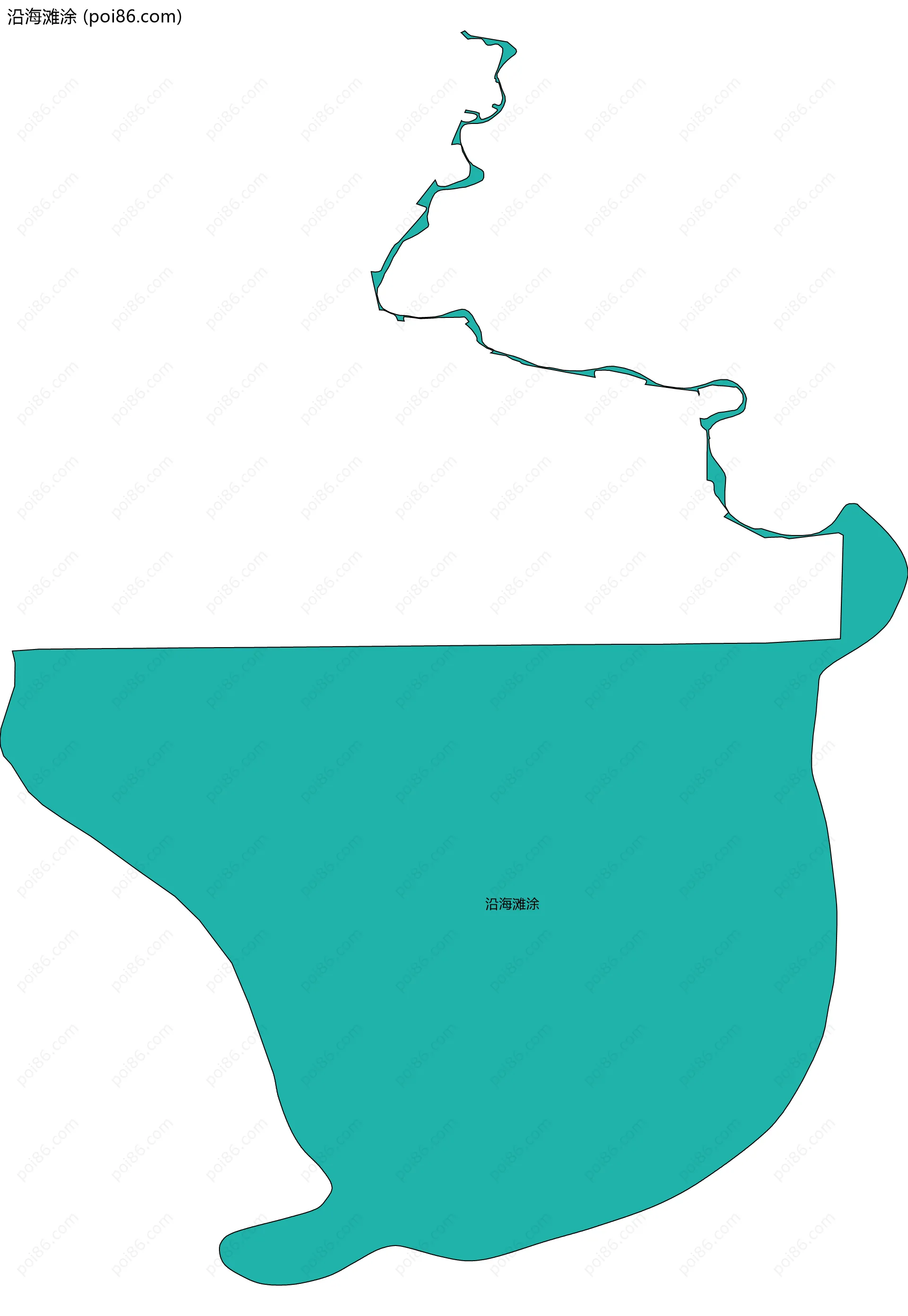 沿海滩涂边界地图