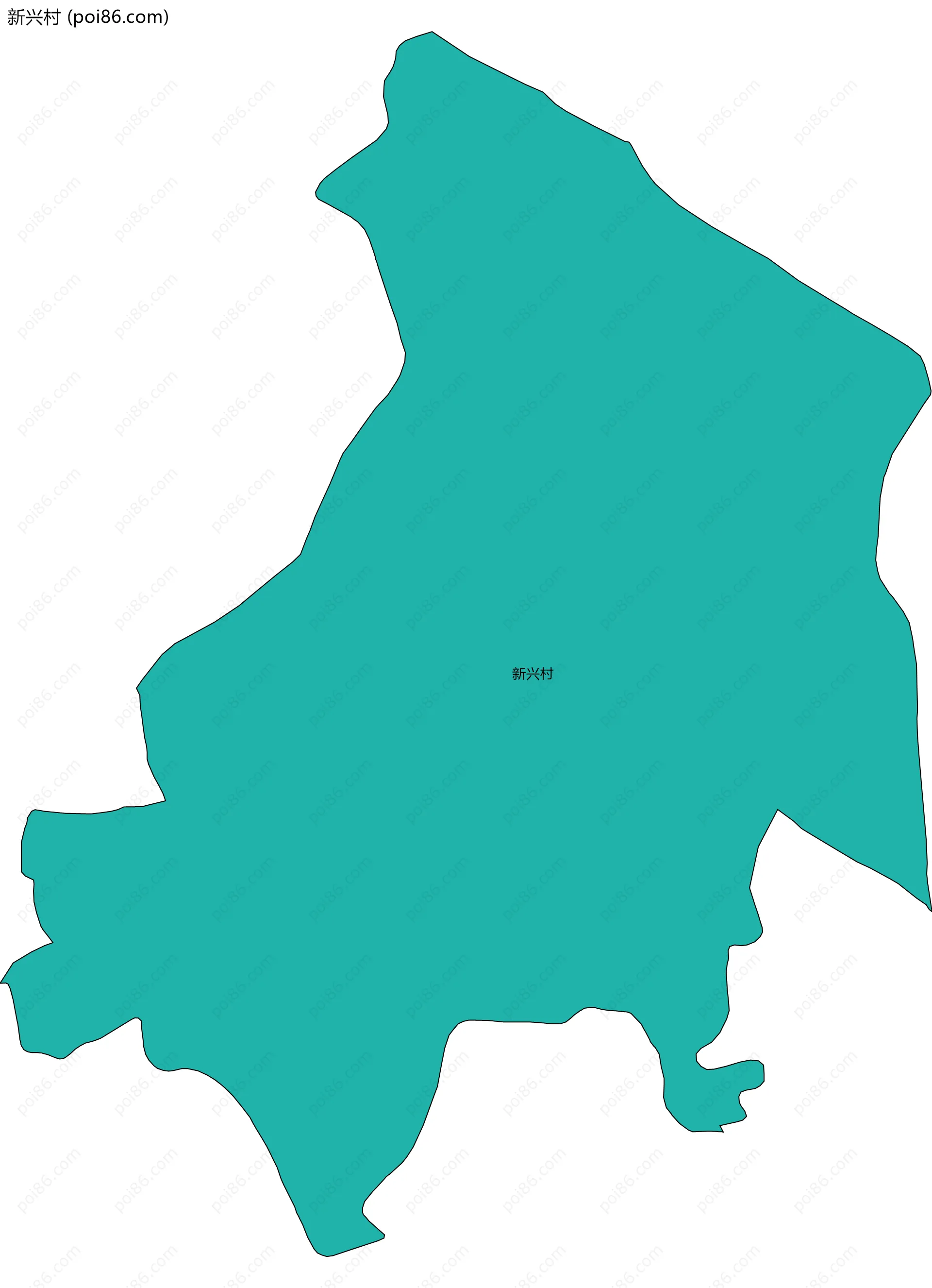 新兴村边界地图