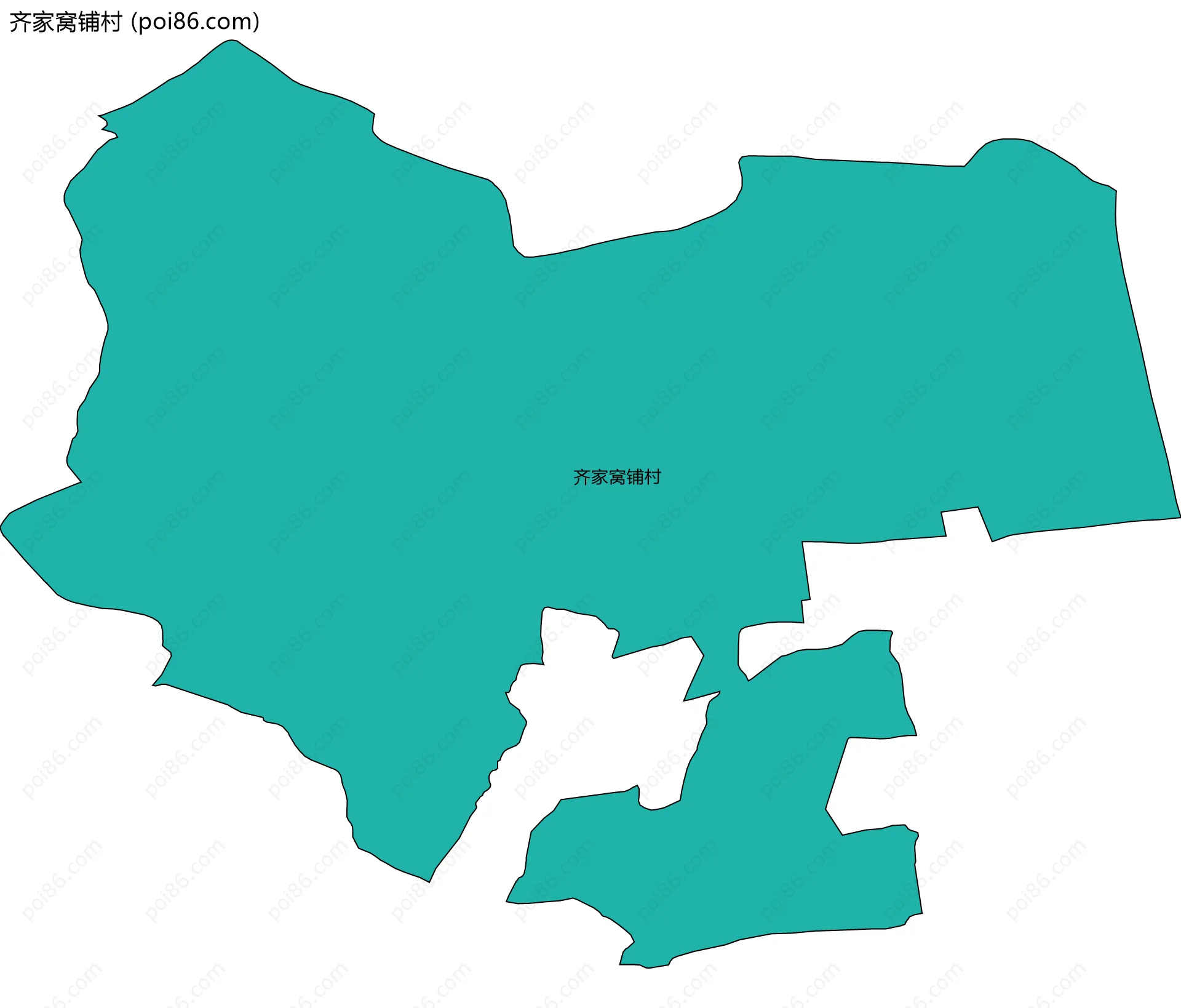 齐家窝铺村边界地图