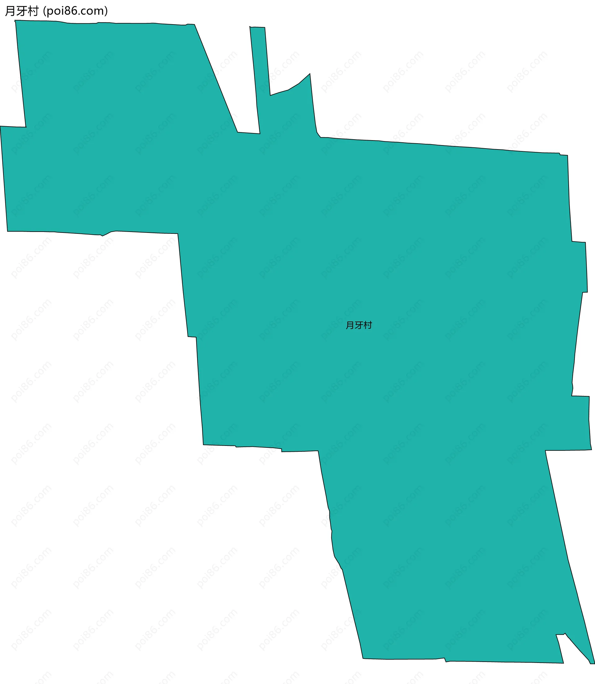 月牙村边界地图
