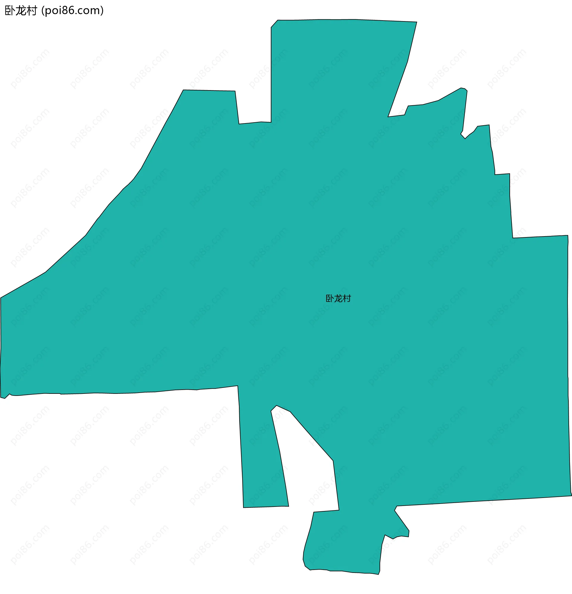 卧龙村边界地图