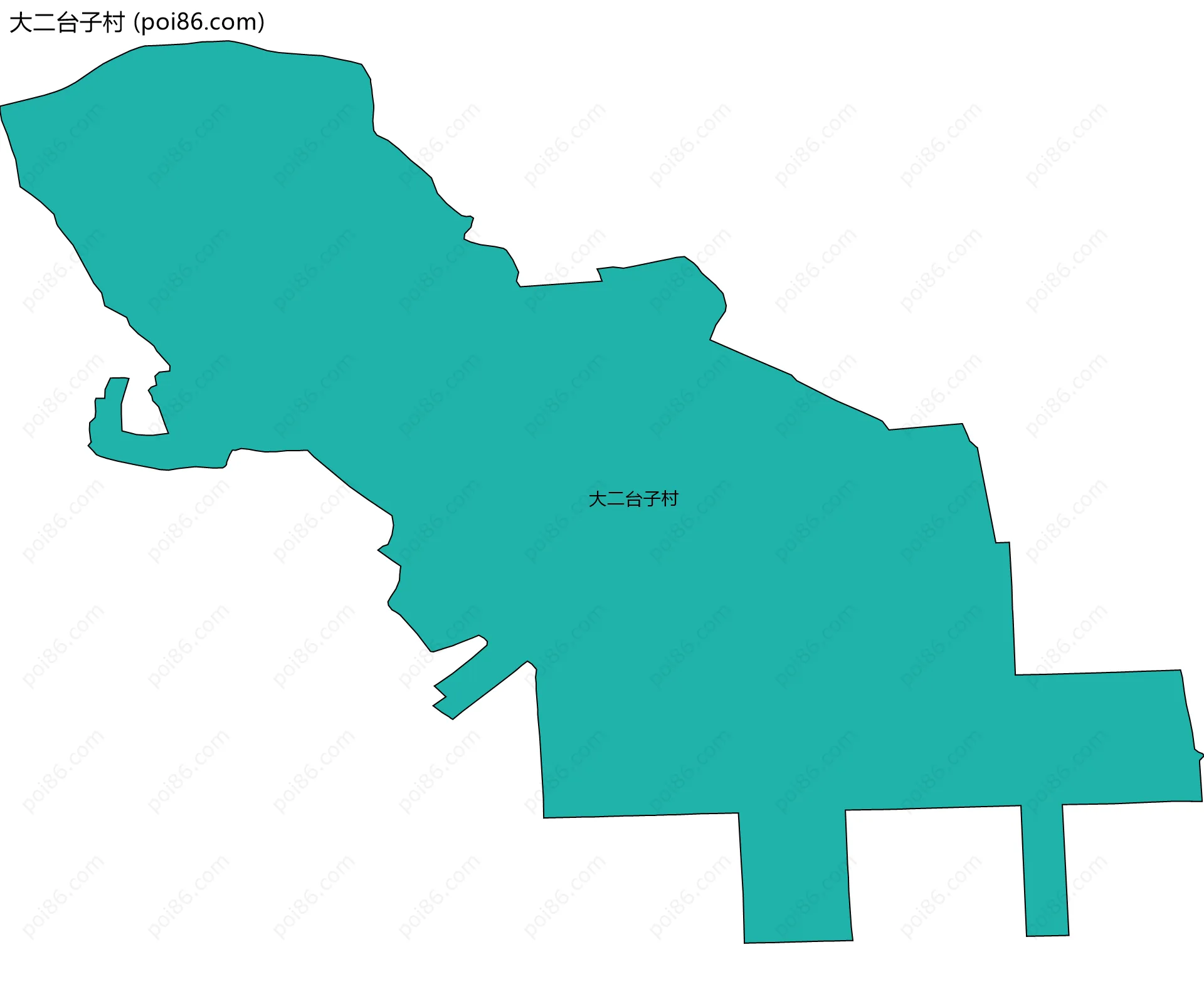大二台子村边界地图