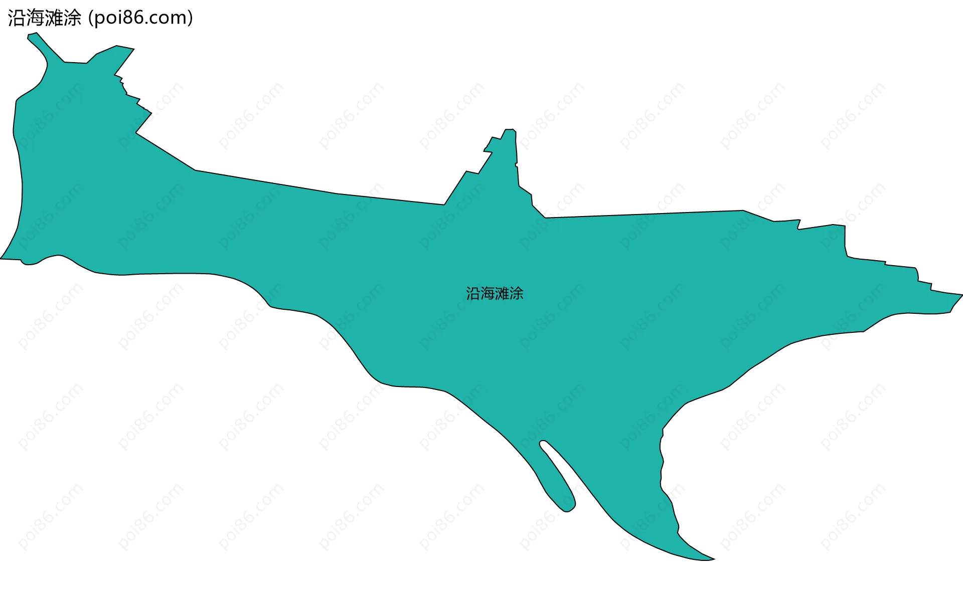 沿海滩涂边界地图