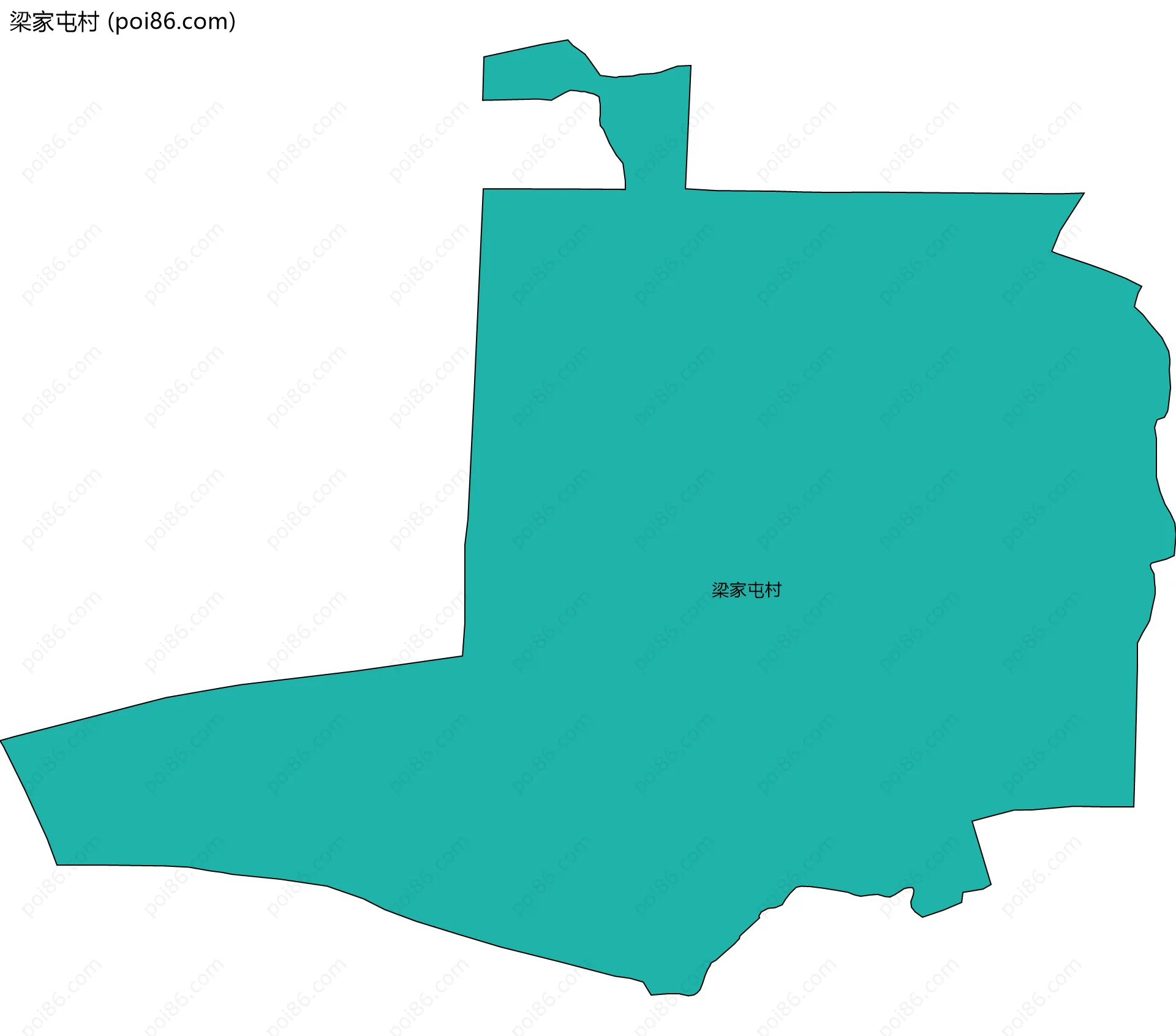 梁家屯村边界地图