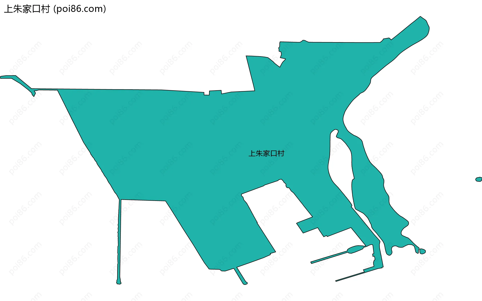 上朱家口村边界地图