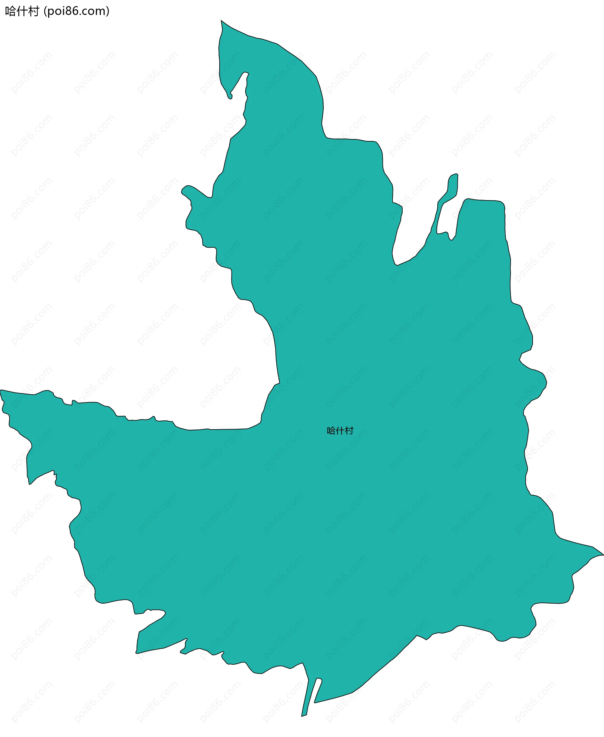 哈什村边界地图