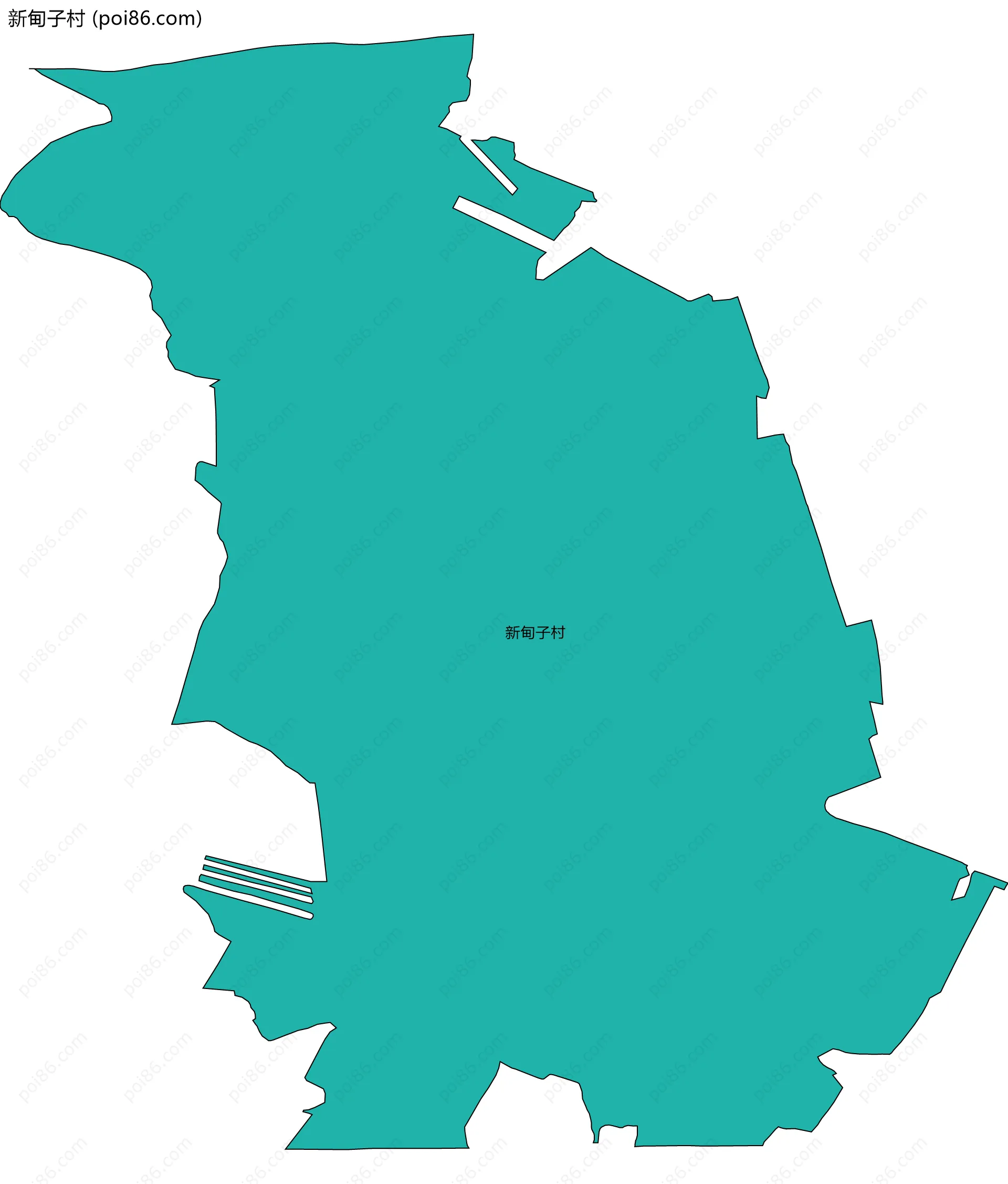 新甸子村边界地图