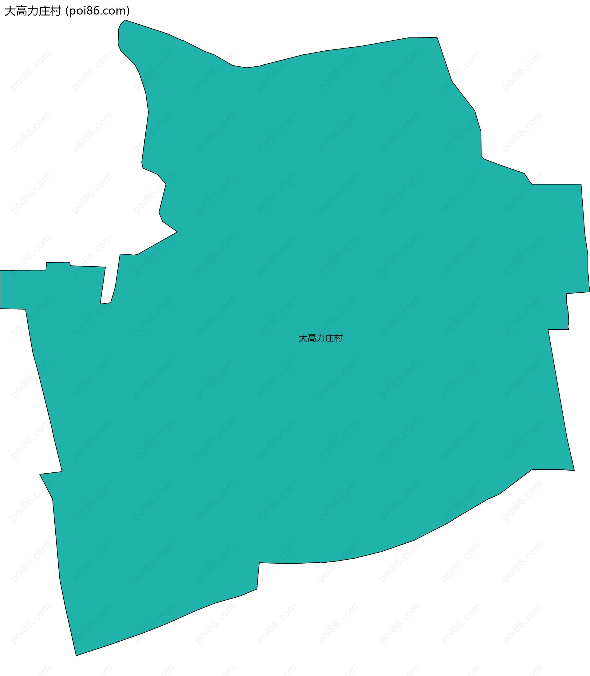 大高力庄村边界地图