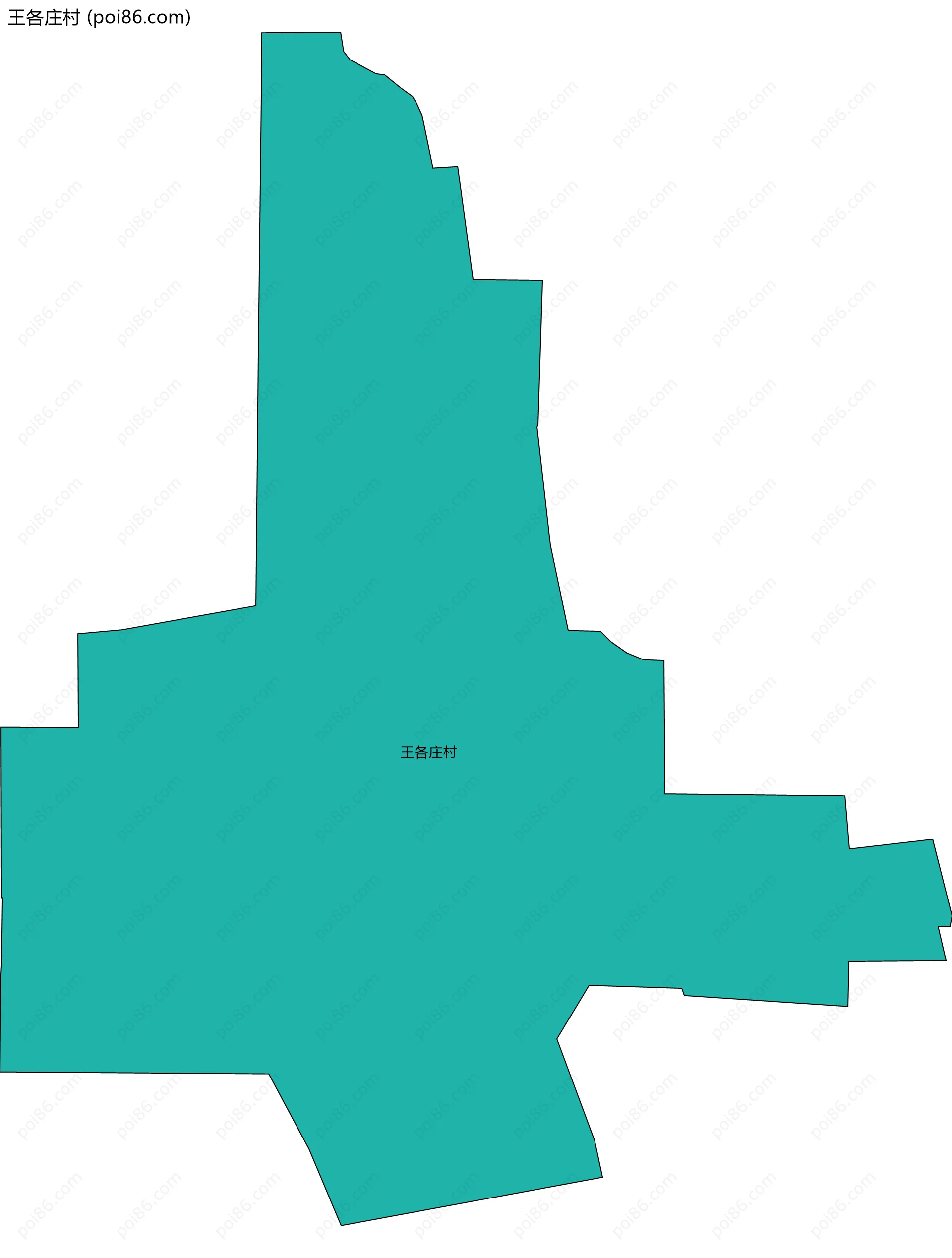 王各庄村边界地图