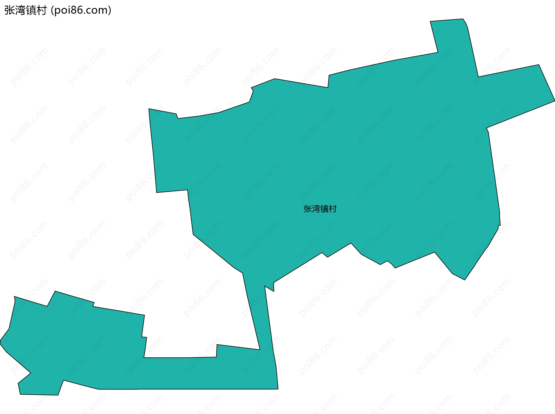 张湾镇村边界地图