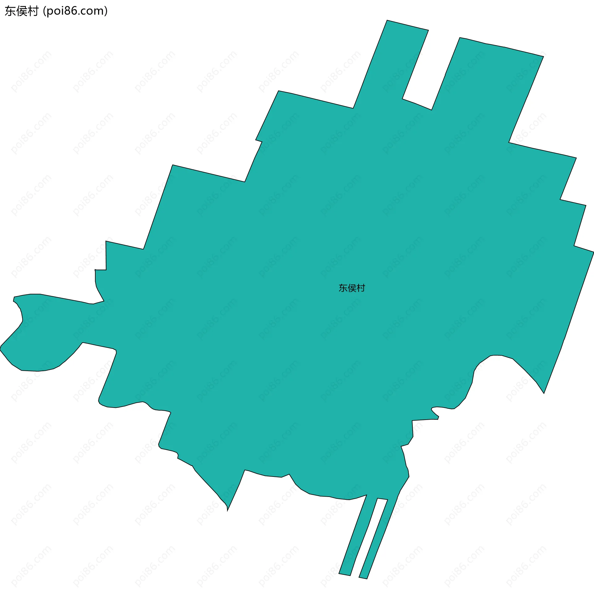 东侯村边界地图