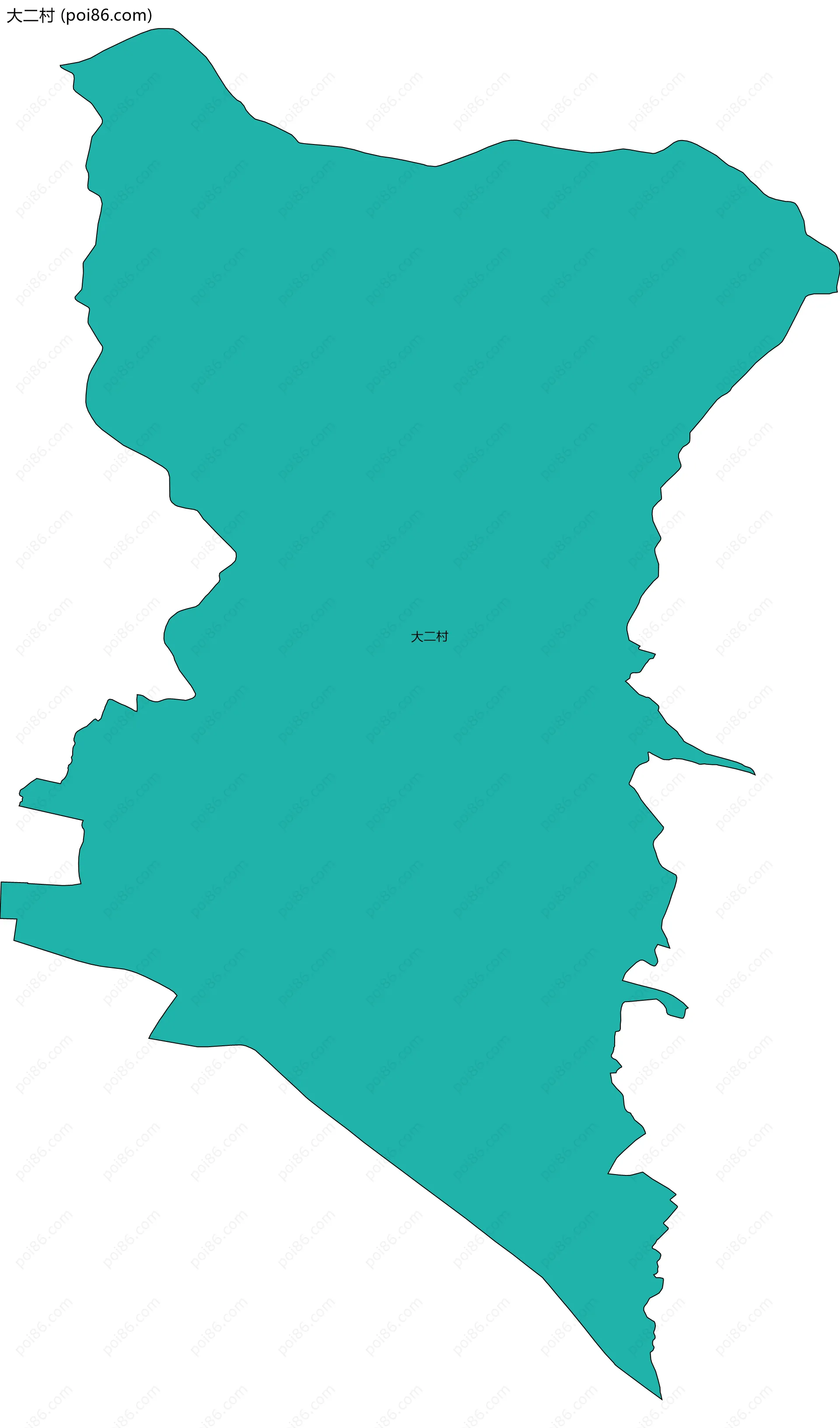 大二村边界地图