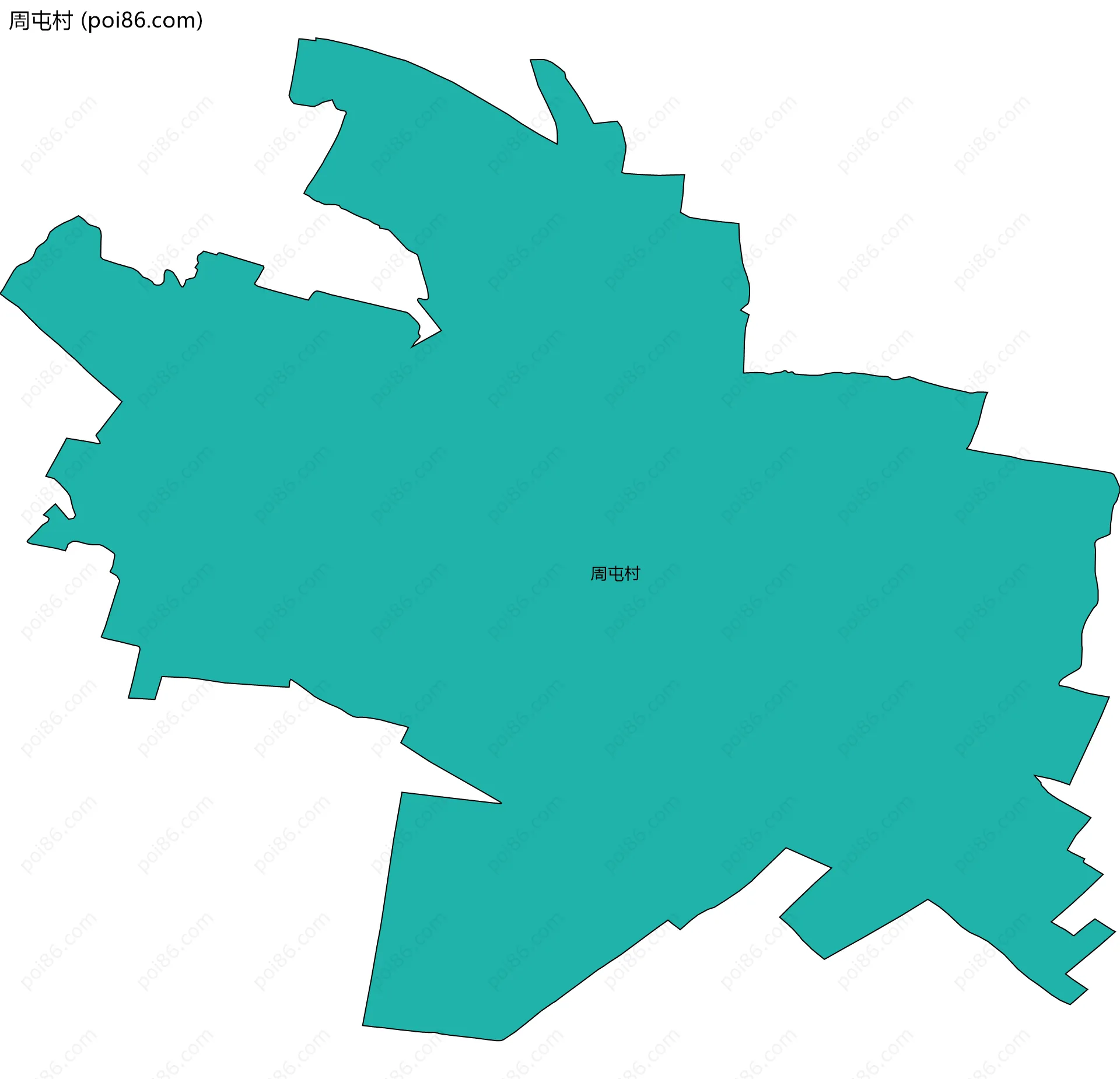 周屯村边界地图