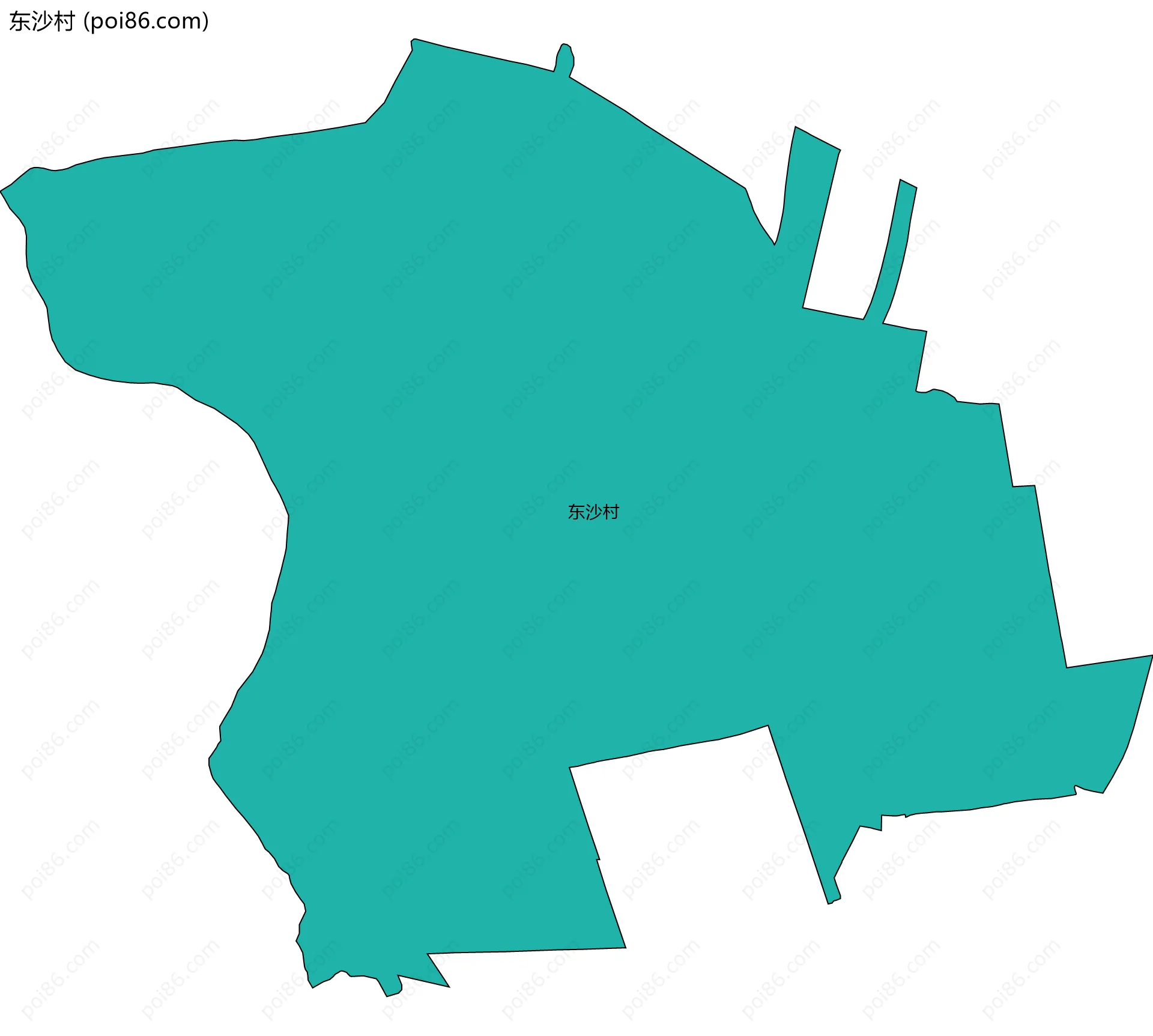 东沙村边界地图