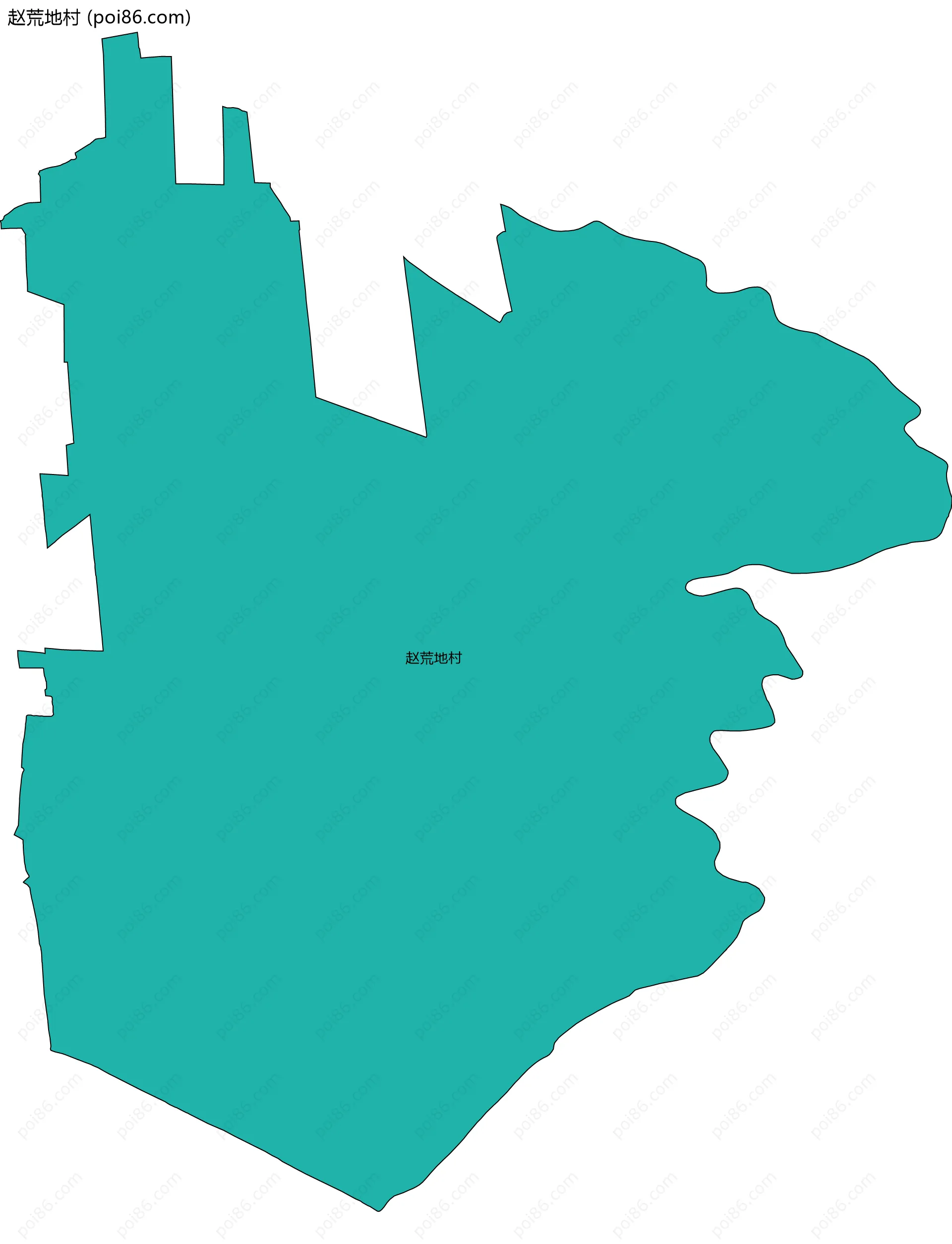 赵荒地村边界地图