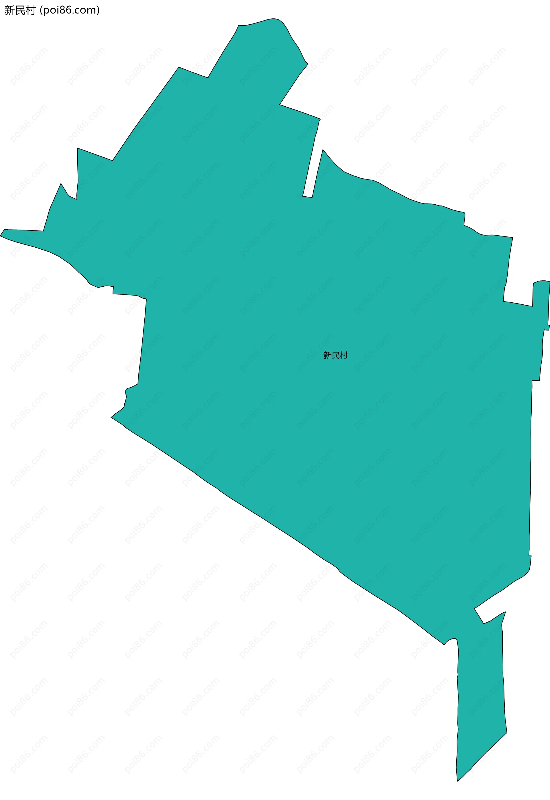 新民村边界地图