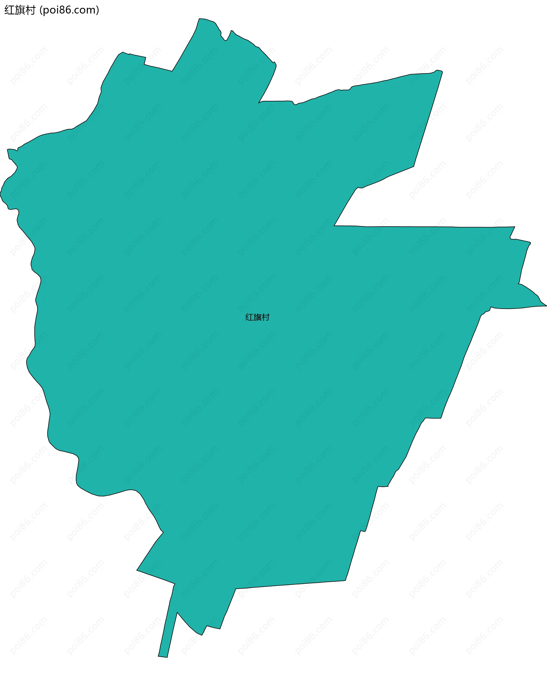 红旗村边界地图