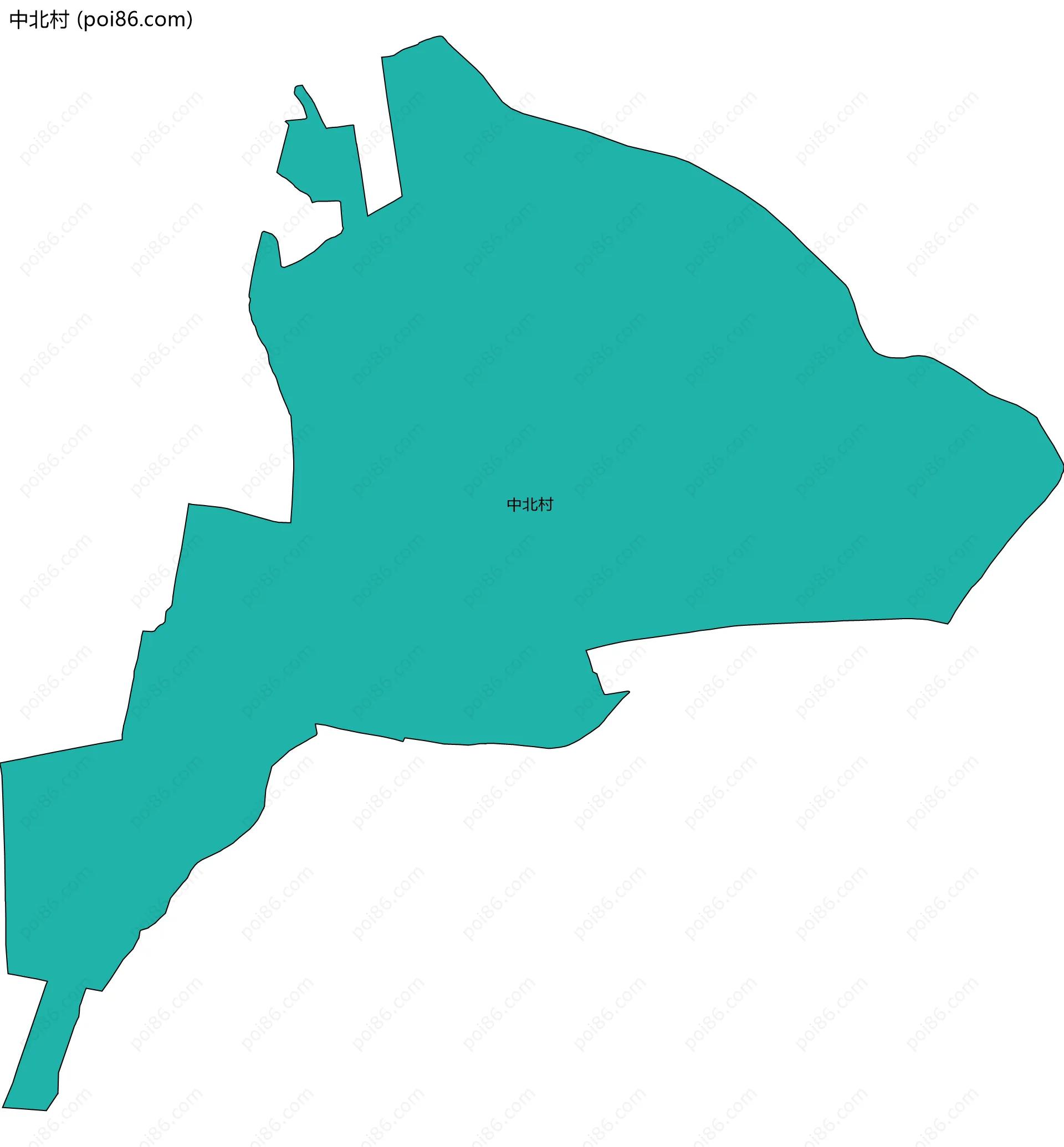 中北村边界地图