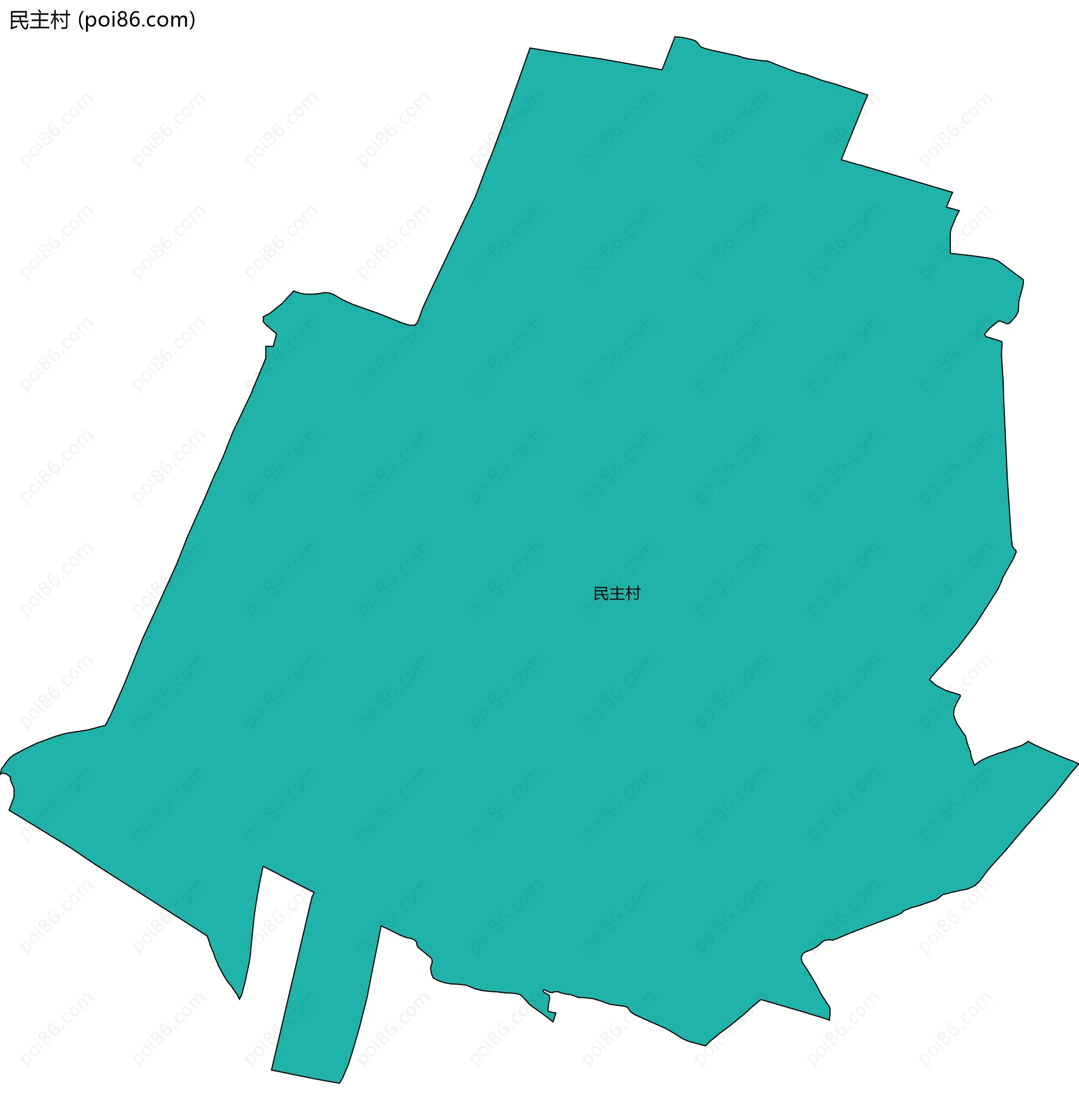 民主村边界地图