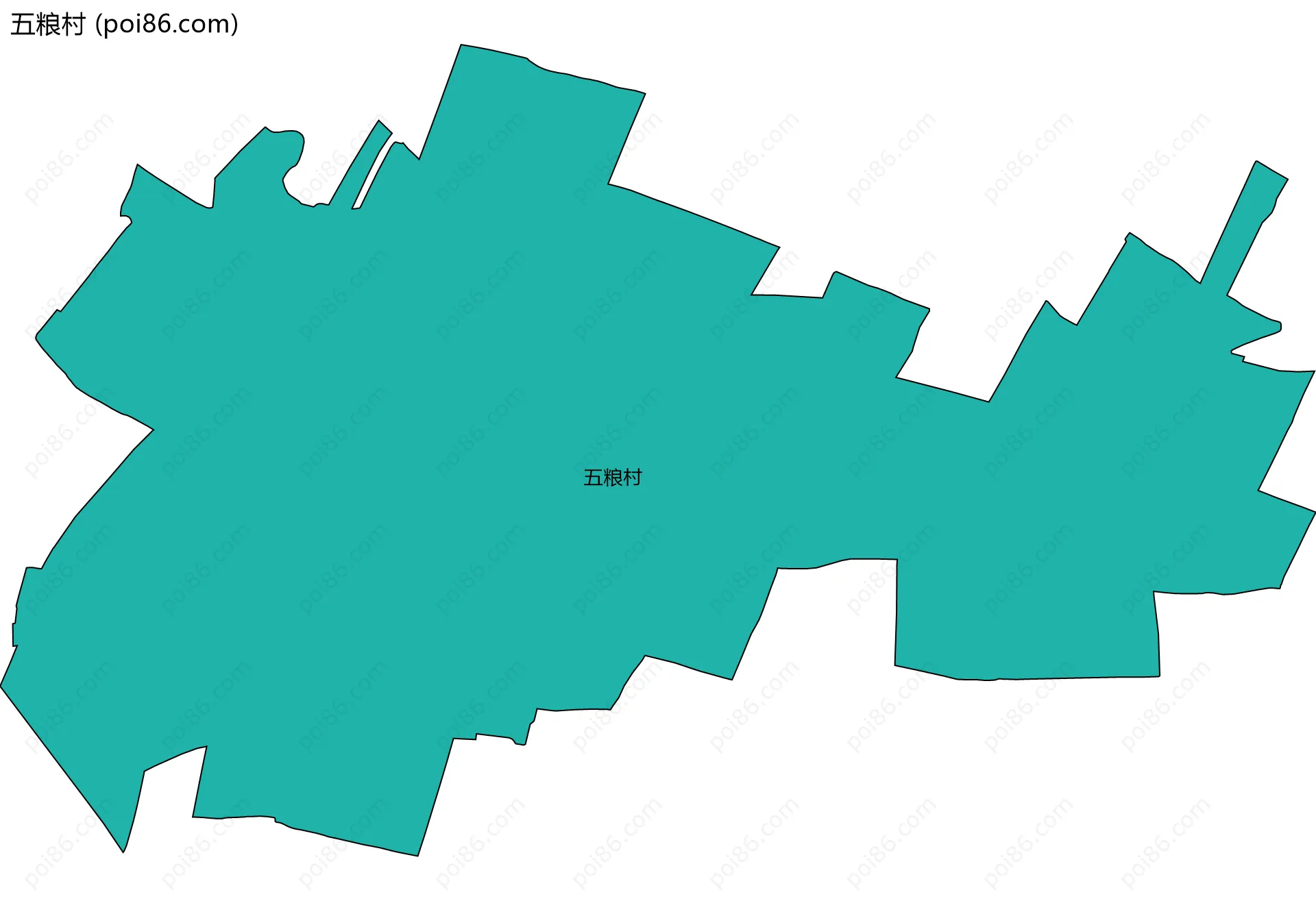 五粮村边界地图