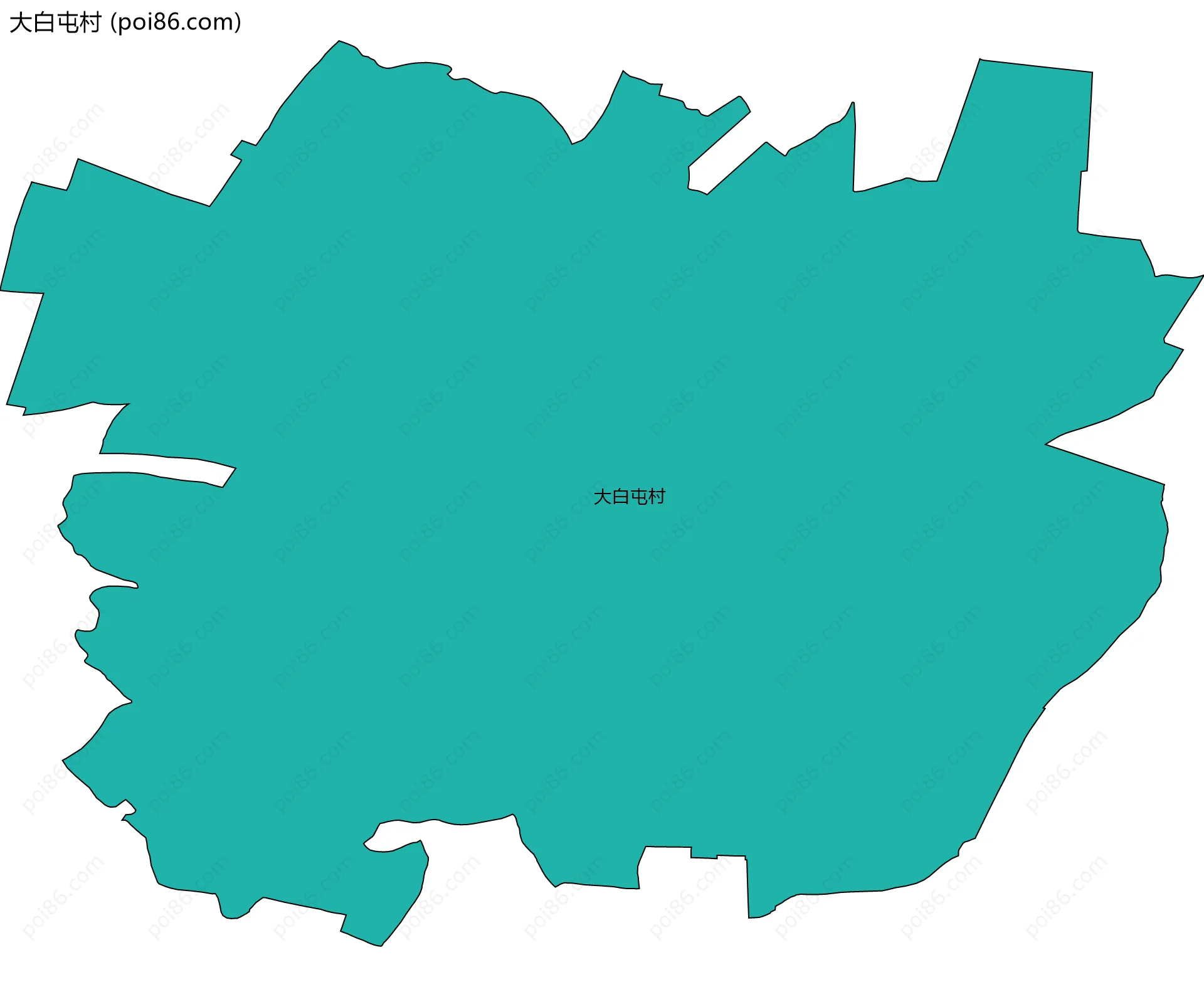 大白屯村边界地图